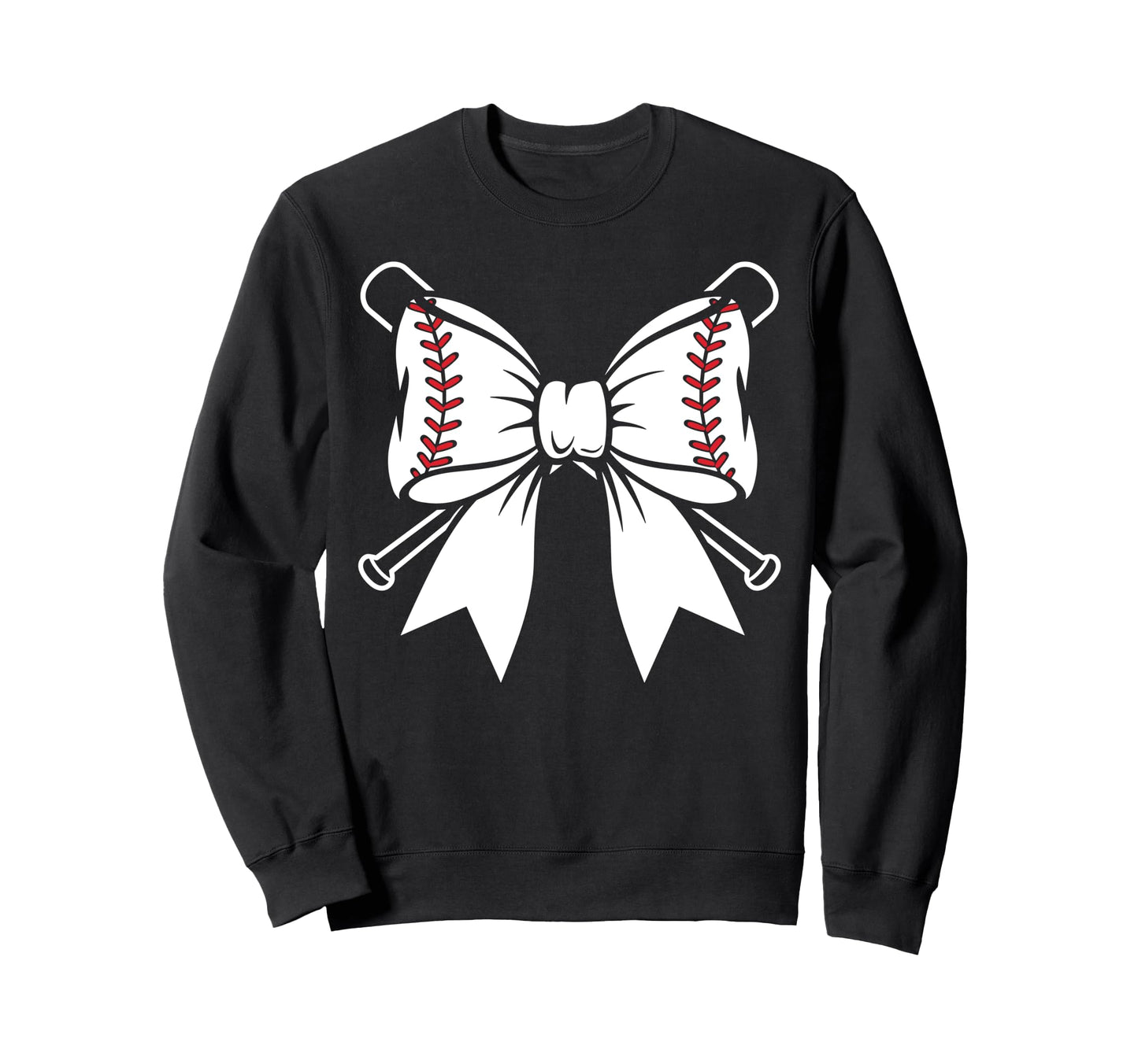 Baseball Bow Bats Coquette Aesthetic Sweatshirt - Minimalist Print Unisex - T-Shirt, Sweatshirt, Hoodie