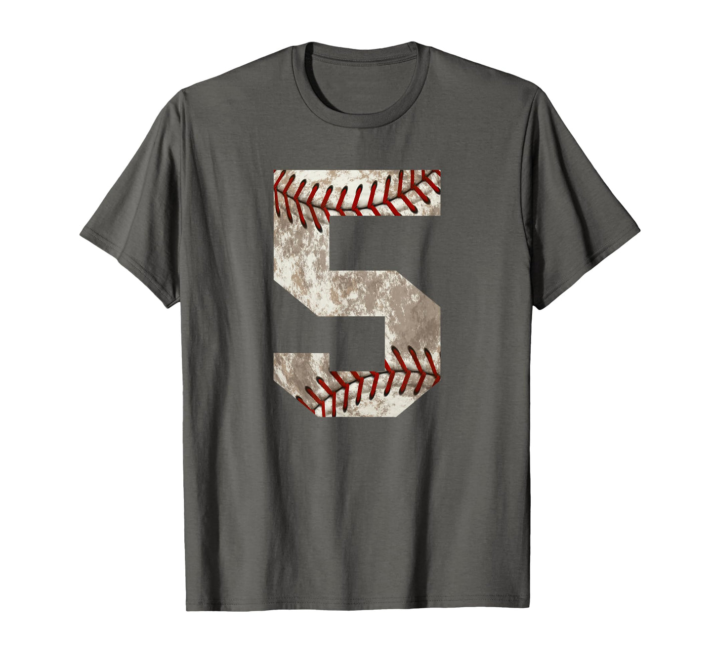 Baseball Jersey Number 5 Distressed T-Shirt - Fun Novelty Design Men Women - T-Shirt, Sweatshirt, Hoodie