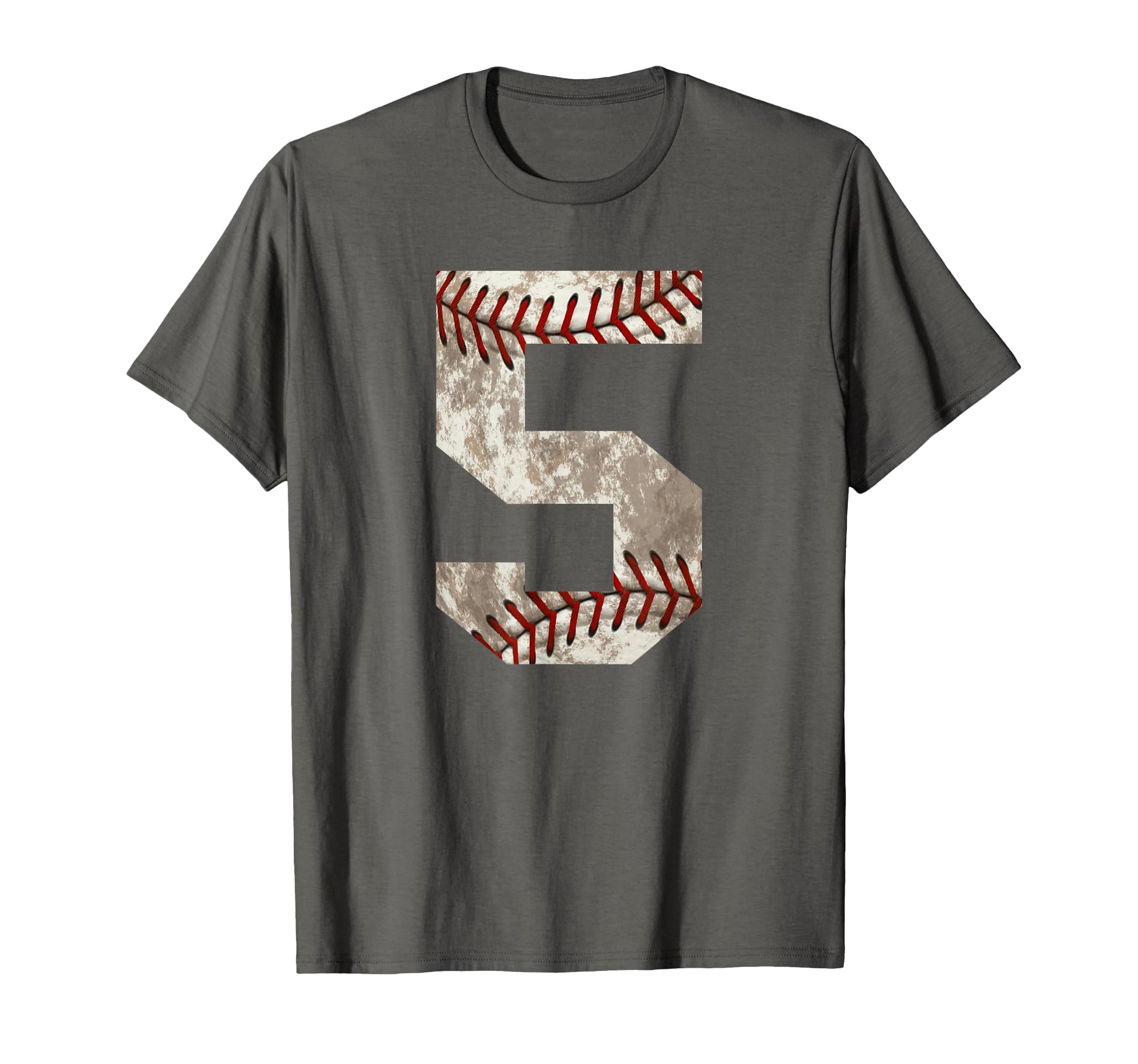 Baseball Jersey Number 5 Distressed T-Shirt - Fun Novelty Design Men Women - T-Shirt, Sweatshirt, Hoodie