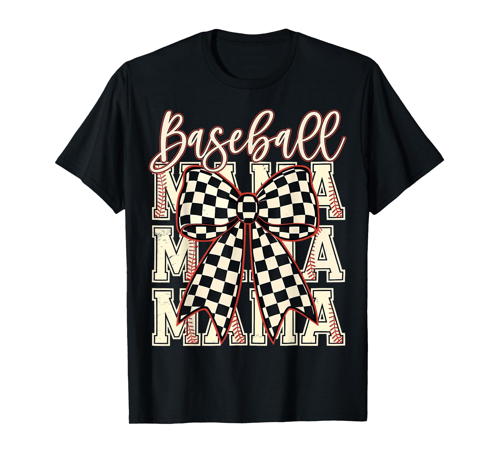 Checkered Coquette Baseball Mama T-Shirt - Fun Novelty Design Unisex - T-Shirt, Sweatshirt, Hoodie