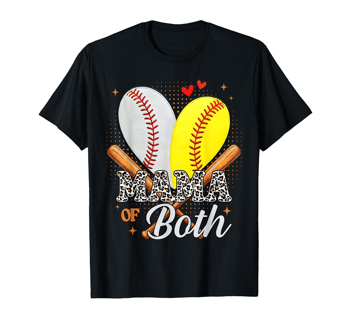 Mama Both Baseball Softball Mom Game Day T-Shirt - Graphic Print Unisex - T-Shirt, Sweatshirt, Hoodie
