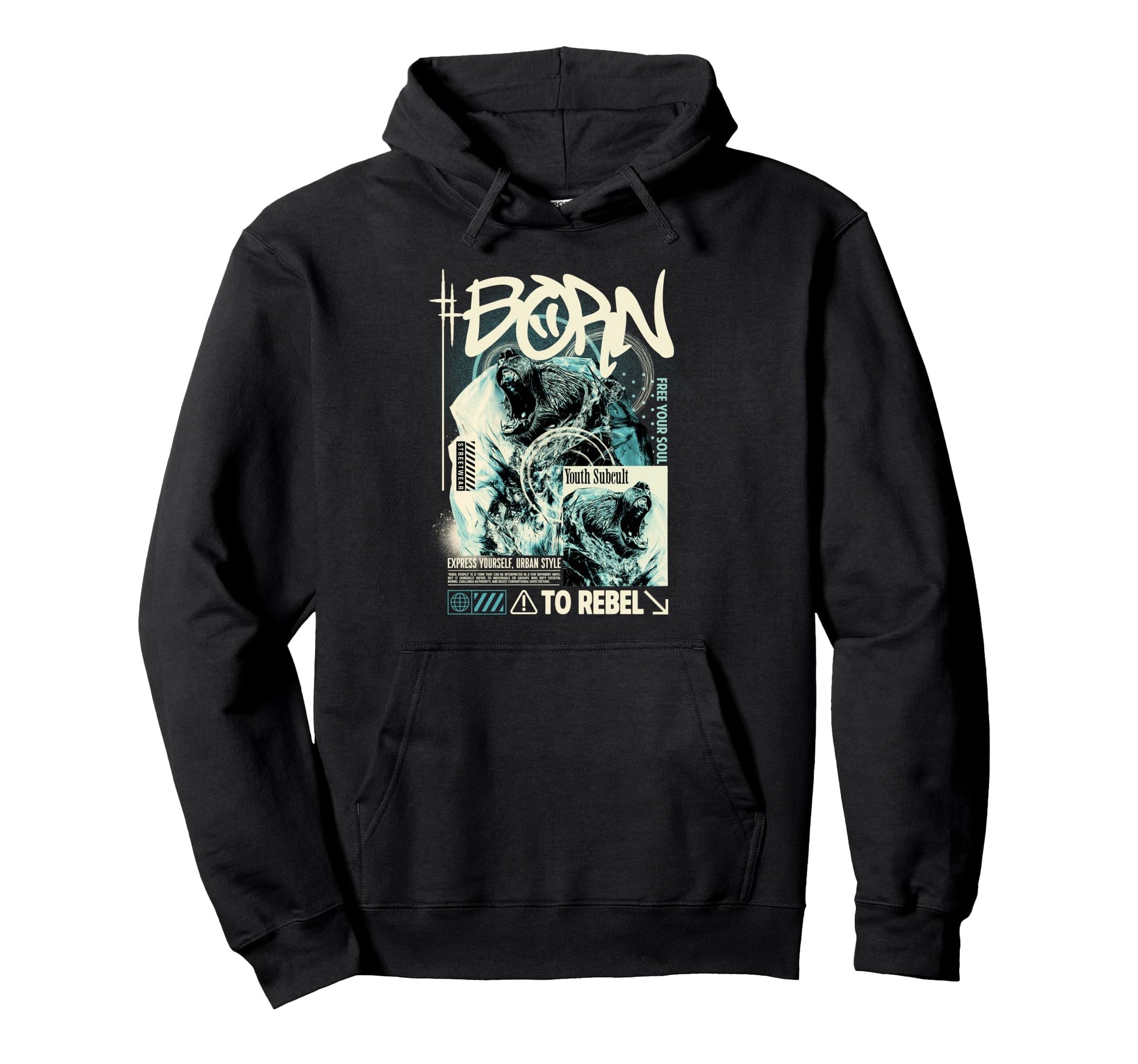 Y2K Rebel Bold Urban Graffiti Aesthetic Hoodie - Graphic Print Men Women - T-Shirt, Sweatshirt, Hoodie
