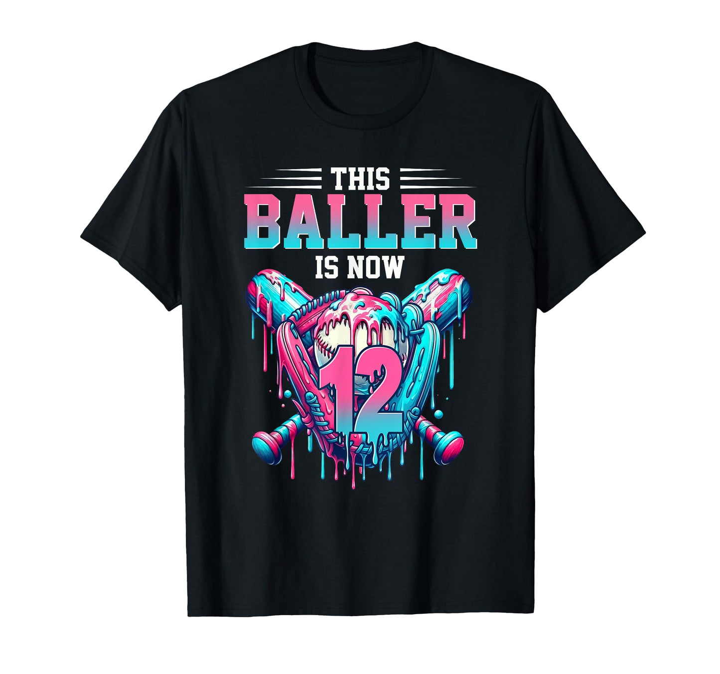 This Baller Is Now 12 Year Old Birthday Ice T-Shirt - Graphic Print Unisex - T-Shirt, Sweatshirt, Hoodie