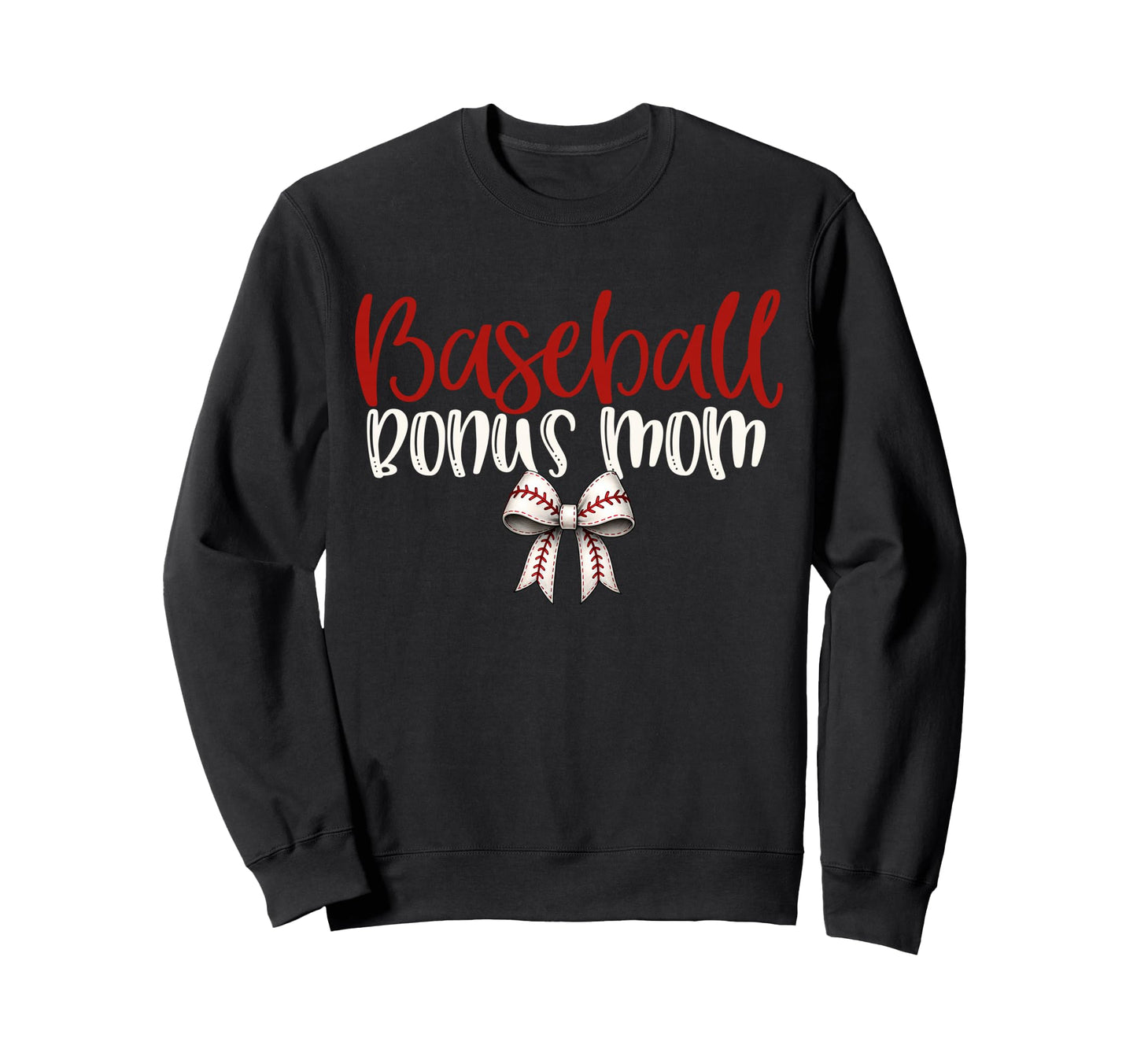 Baseball Bonus Mom Coquette Sweatshirt - Casual Everyday Wear for Adults - T-Shirt, Sweatshirt, Hoodie
