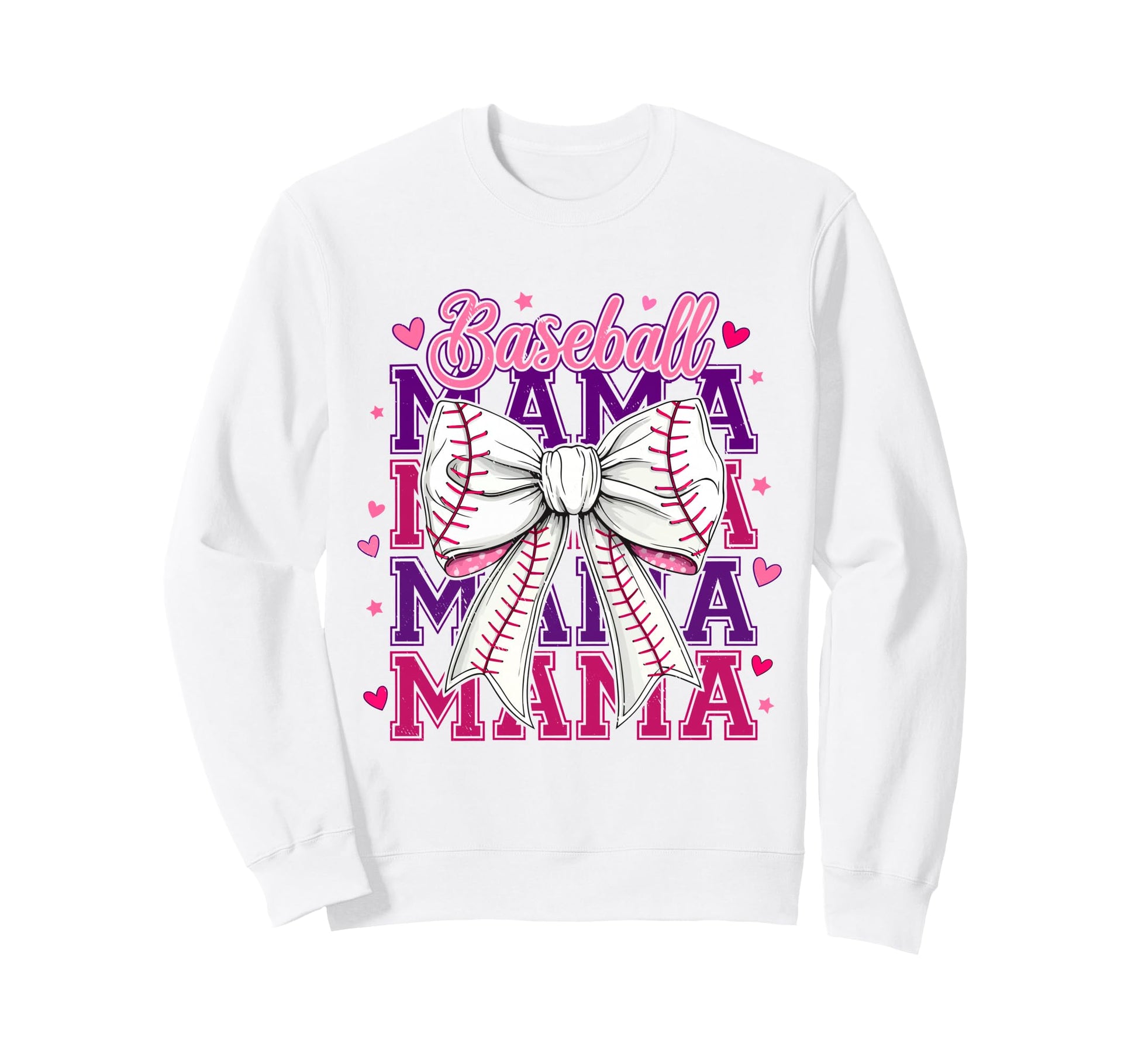 Baseball Mama Coquette Bow Sweatshirt - Custom Art Print Men Women - T-Shirt, Sweatshirt, Hoodie