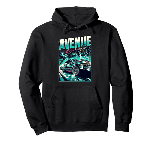 80S Stylish Car Night Drive Aesthetic Hoodie - Casual Everyday Wear Unisex - T-Shirt, Sweatshirt, Hoodie