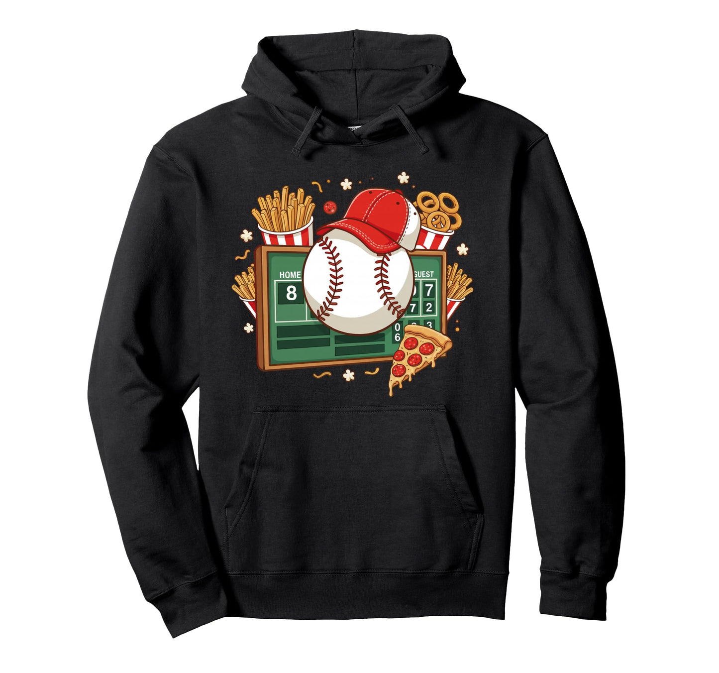 Baseball Scoreboard Snacks Home Run Hoodie - Unique Graphic for Adults - T-Shirt, Sweatshirt, Hoodie