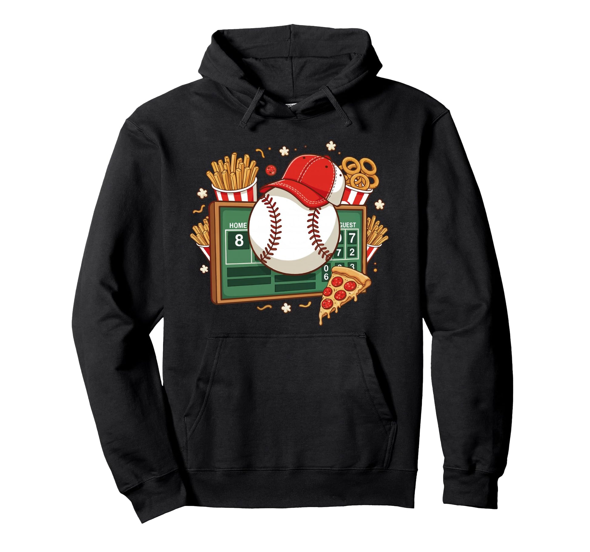 Baseball Scoreboard Snacks Home Run Hoodie - Unique Graphic for Adults - T-Shirt, Sweatshirt, Hoodie