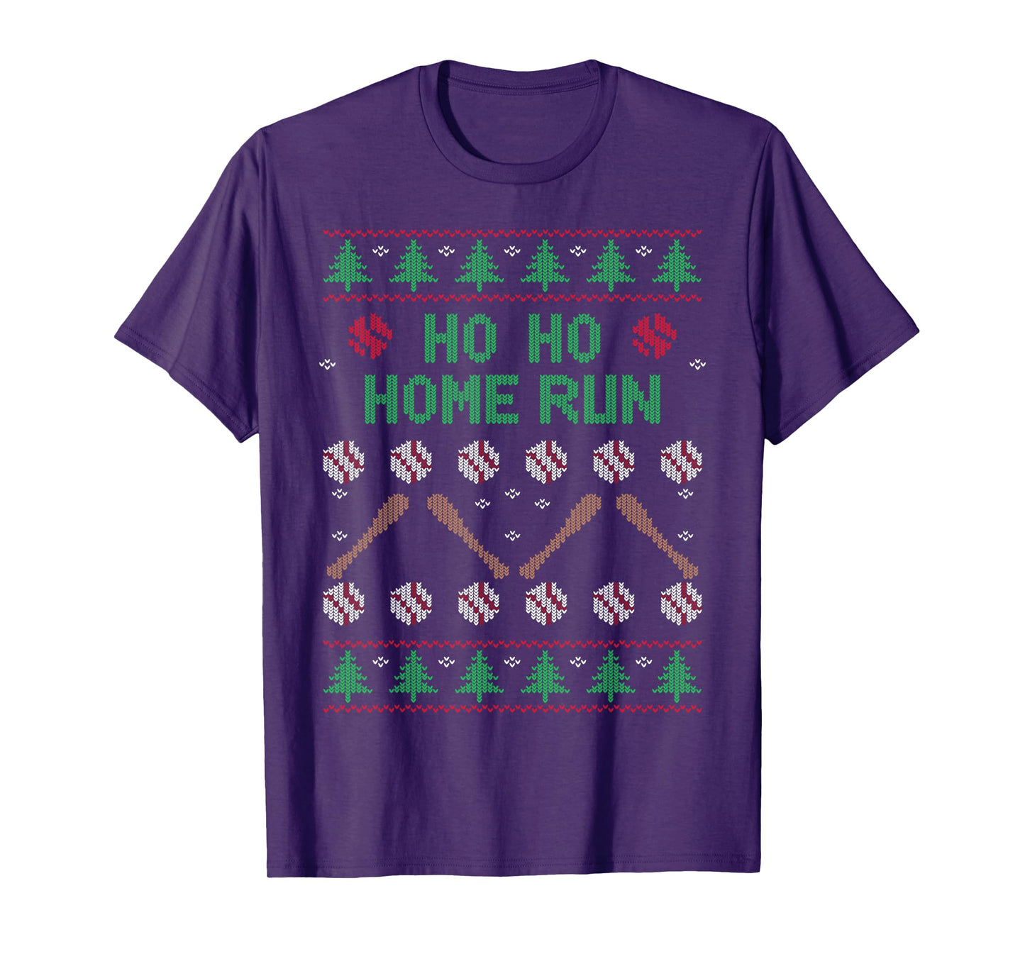 Ho Ho Home Run Funny Ugly Baseball Lover T-Shirt - Graphic Print Men Women - T-Shirt, Sweatshirt, Hoodie