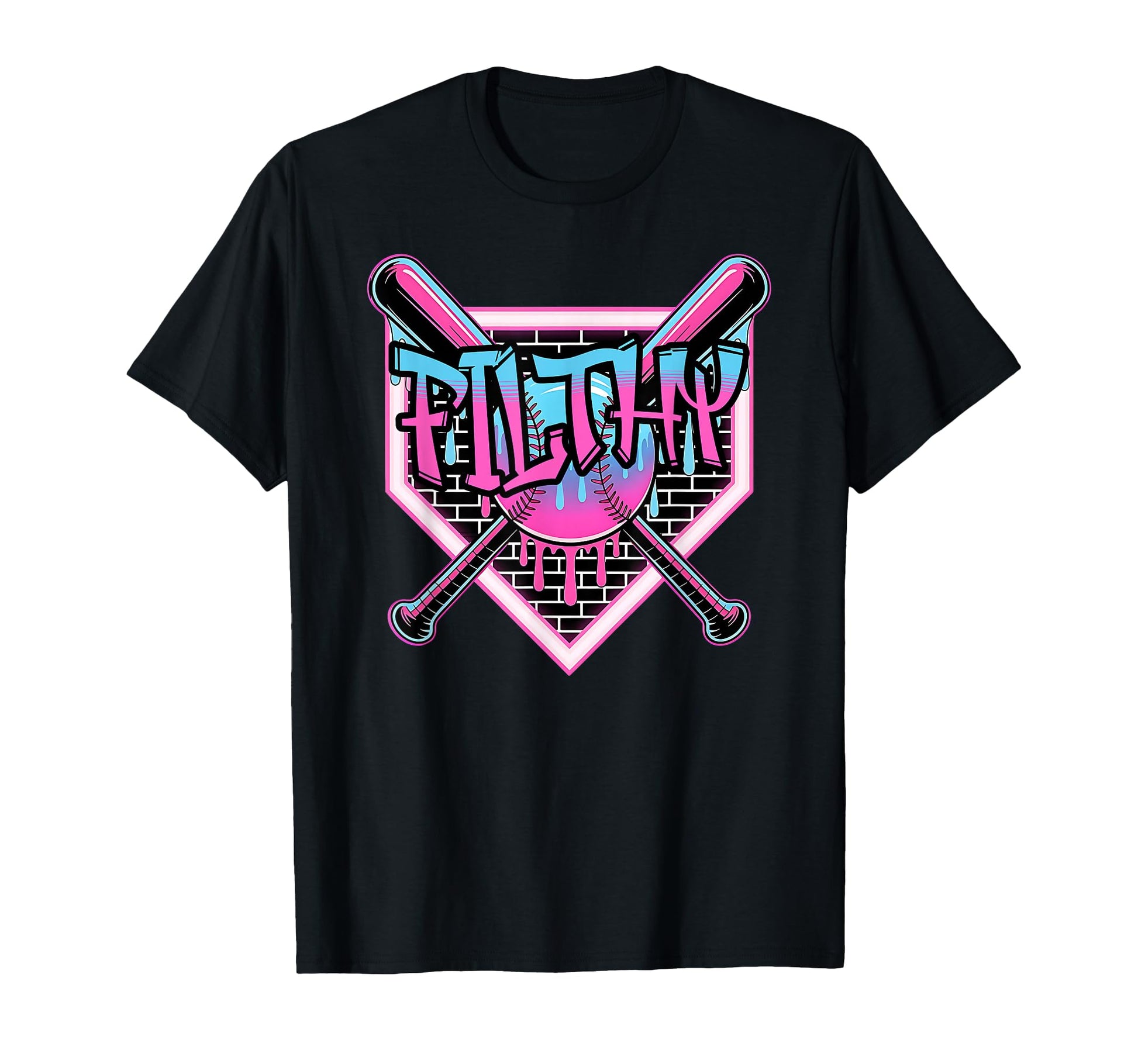 Funny Baseball Ice Cream Drip Pitcher T-Shirt - Novelty Apparel for Adults - T-Shirt, Sweatshirt, Hoodie