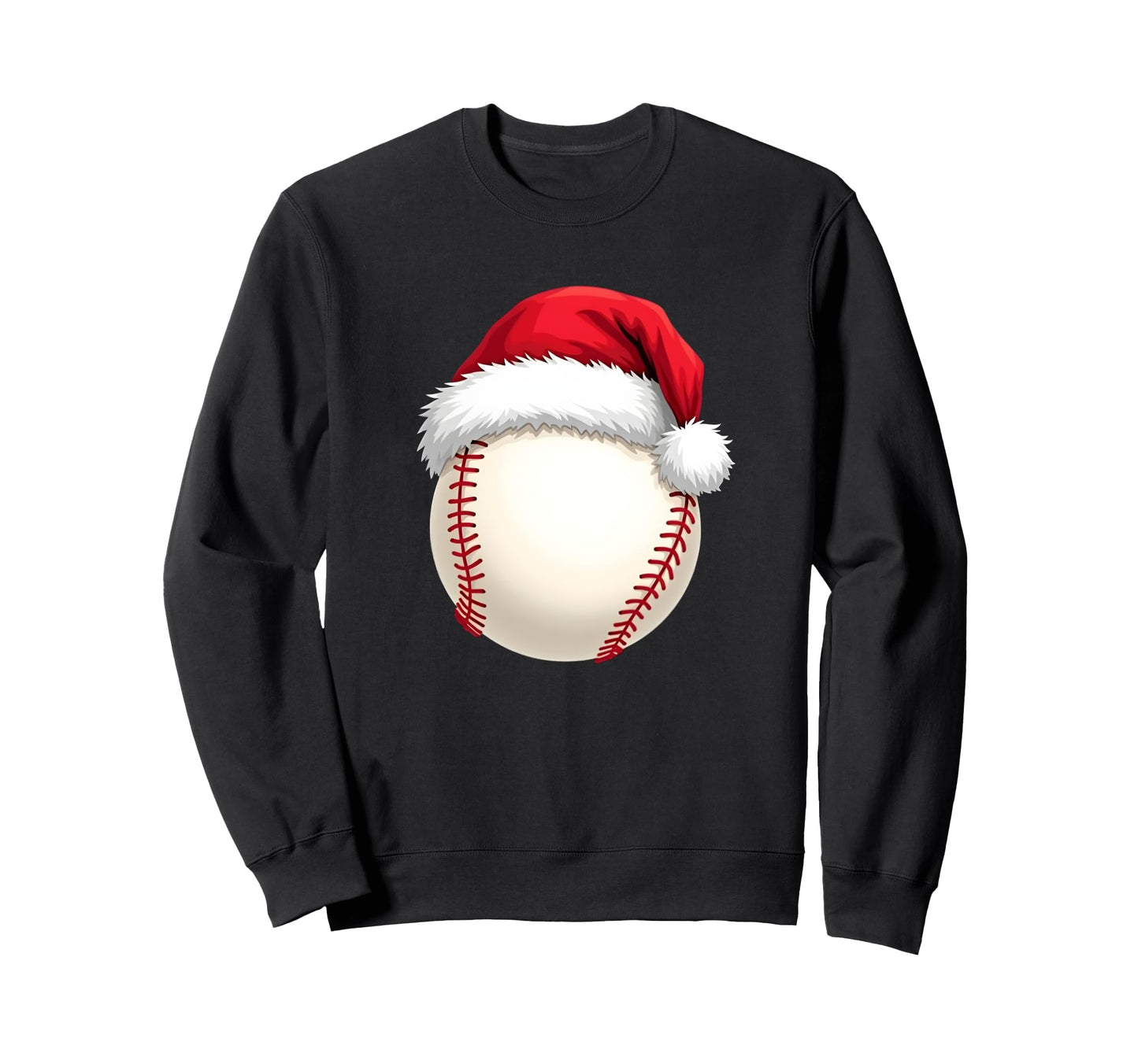 Baseball Santa Hat Funny Sport Sweatshirt - Casual Everyday Wear for Adults - T-Shirt, Sweatshirt, Hoodie