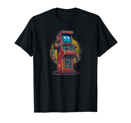 Arcade Robot Enthusiast Gaming Futuristic T-Shirt - Graphic Print Unisex - T-Shirt, Sweatshirt, Hoodie