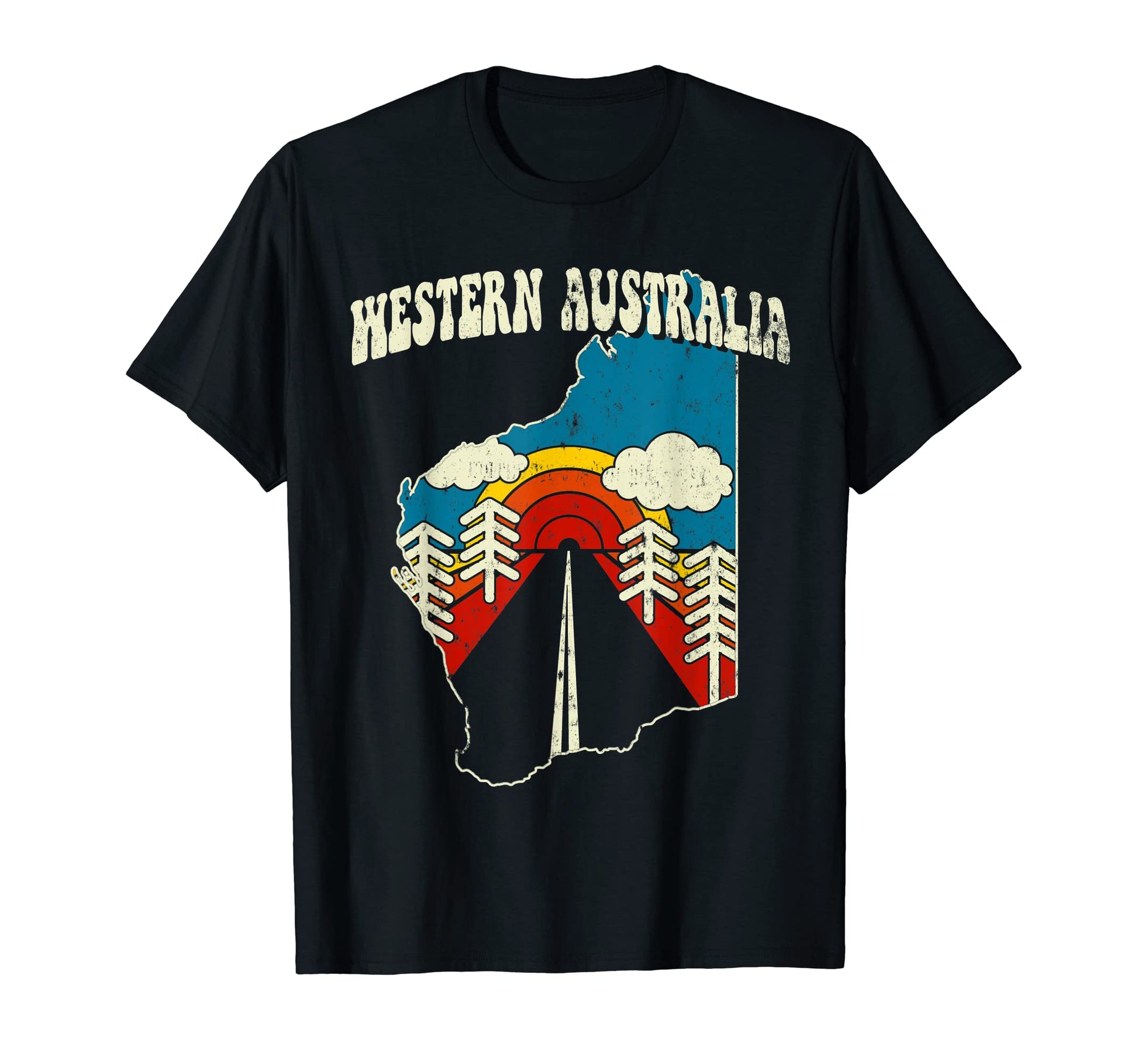 Western Australia State Rainbow T-Shirt - Aesthetic Graphic for Adults - T-Shirt, Sweatshirt, Hoodie