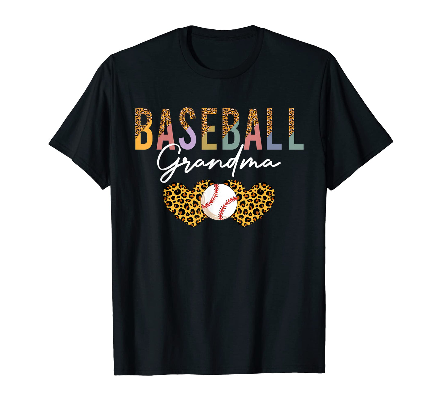 Baseball Grandma Leopard T-Shirt - Graphic Print Unisex - T-Shirt, Sweatshirt, Hoodie