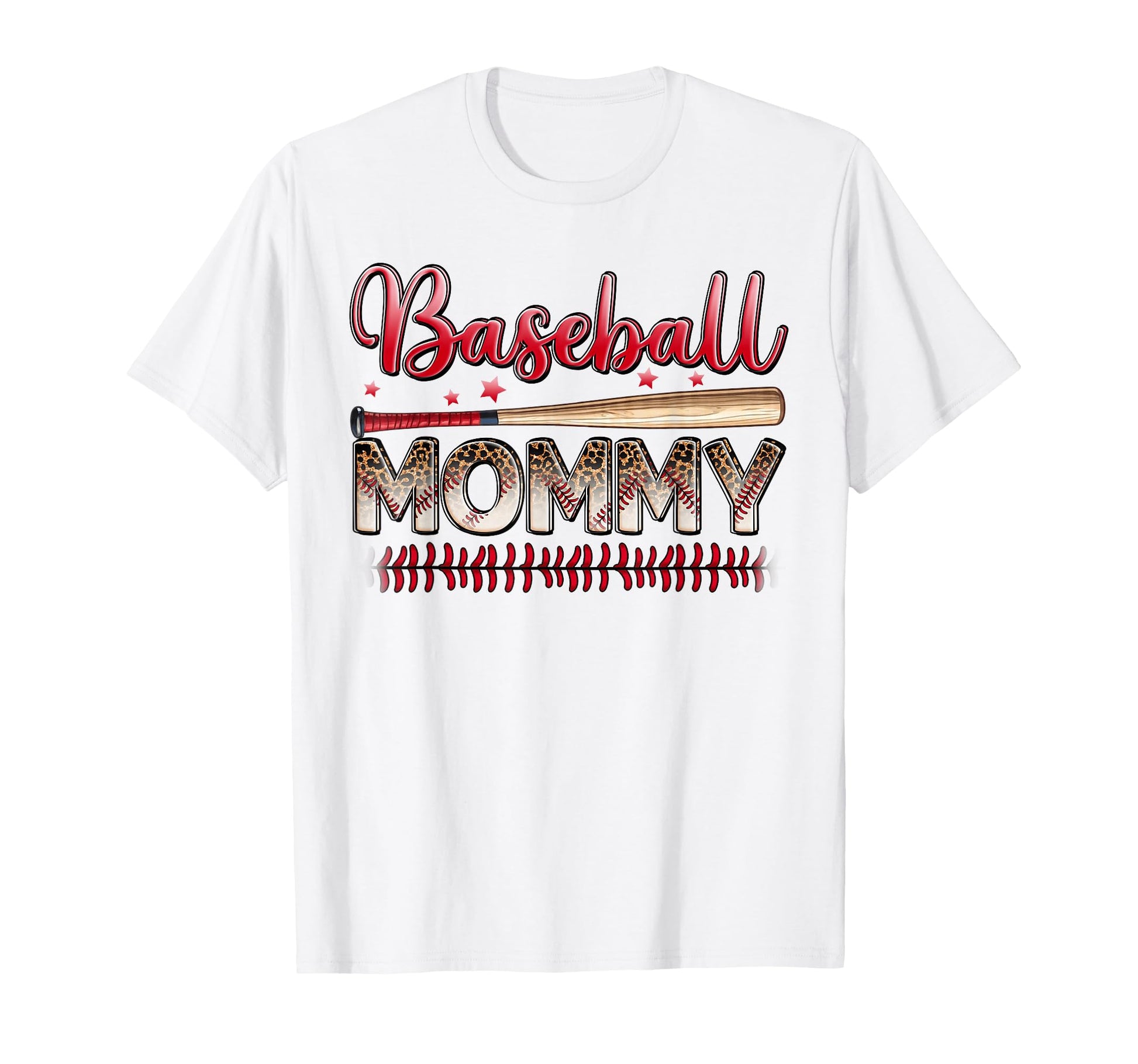 Baseball Mommy Funny Leopard T-Shirt - Fun Novelty Design for Adults - T-Shirt, Sweatshirt, Hoodie