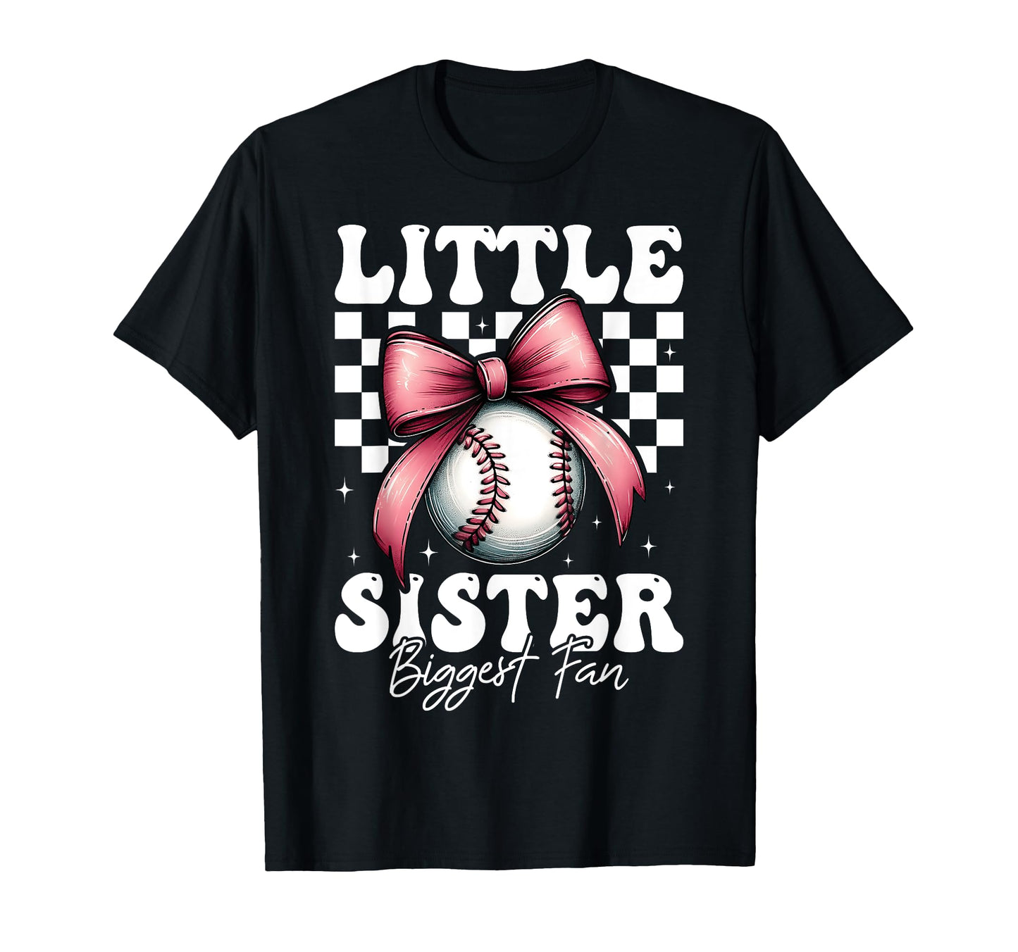 Baseball Sister Coquette Bow Little T-Shirt - Novelty Apparel for Adults - T-Shirt, Sweatshirt, Hoodie
