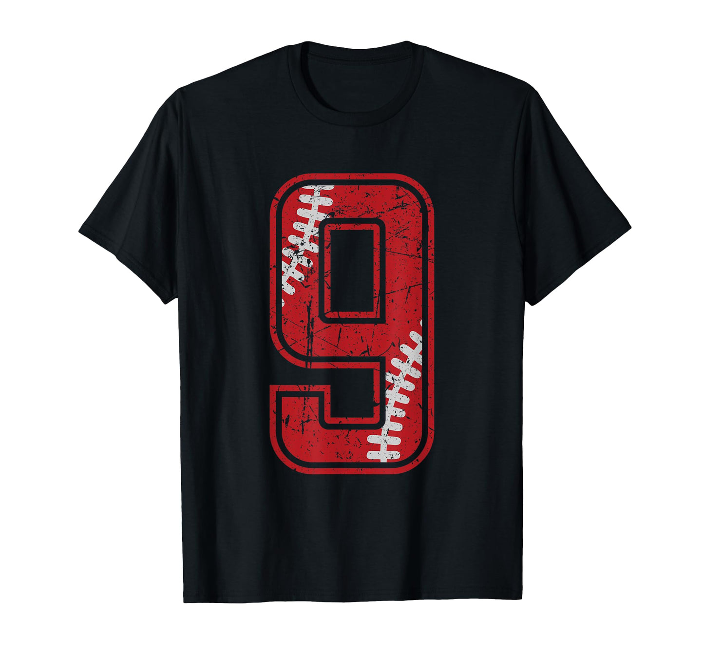 Number 9 Distressed Baseball T-Shirt - Casual Everyday Wear Unisex - T-Shirt, Sweatshirt, Hoodie