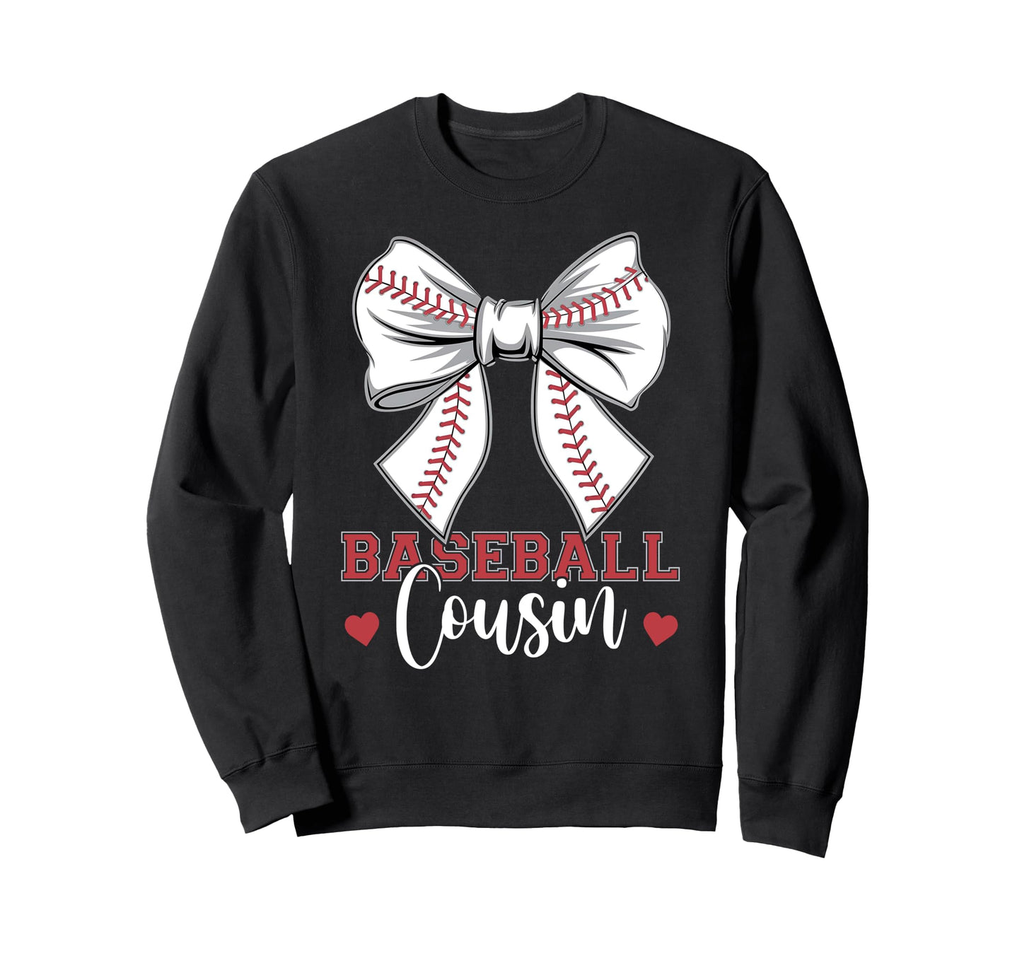 Baseball Cousin Coquette Bow Sweatshirt - Custom Art Print for Adults - T-Shirt, Sweatshirt, Hoodie