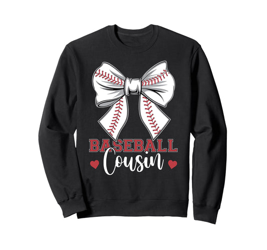 Baseball Cousin Coquette Bow Sweatshirt - Custom Art Print for Adults - T-Shirt, Sweatshirt, Hoodie