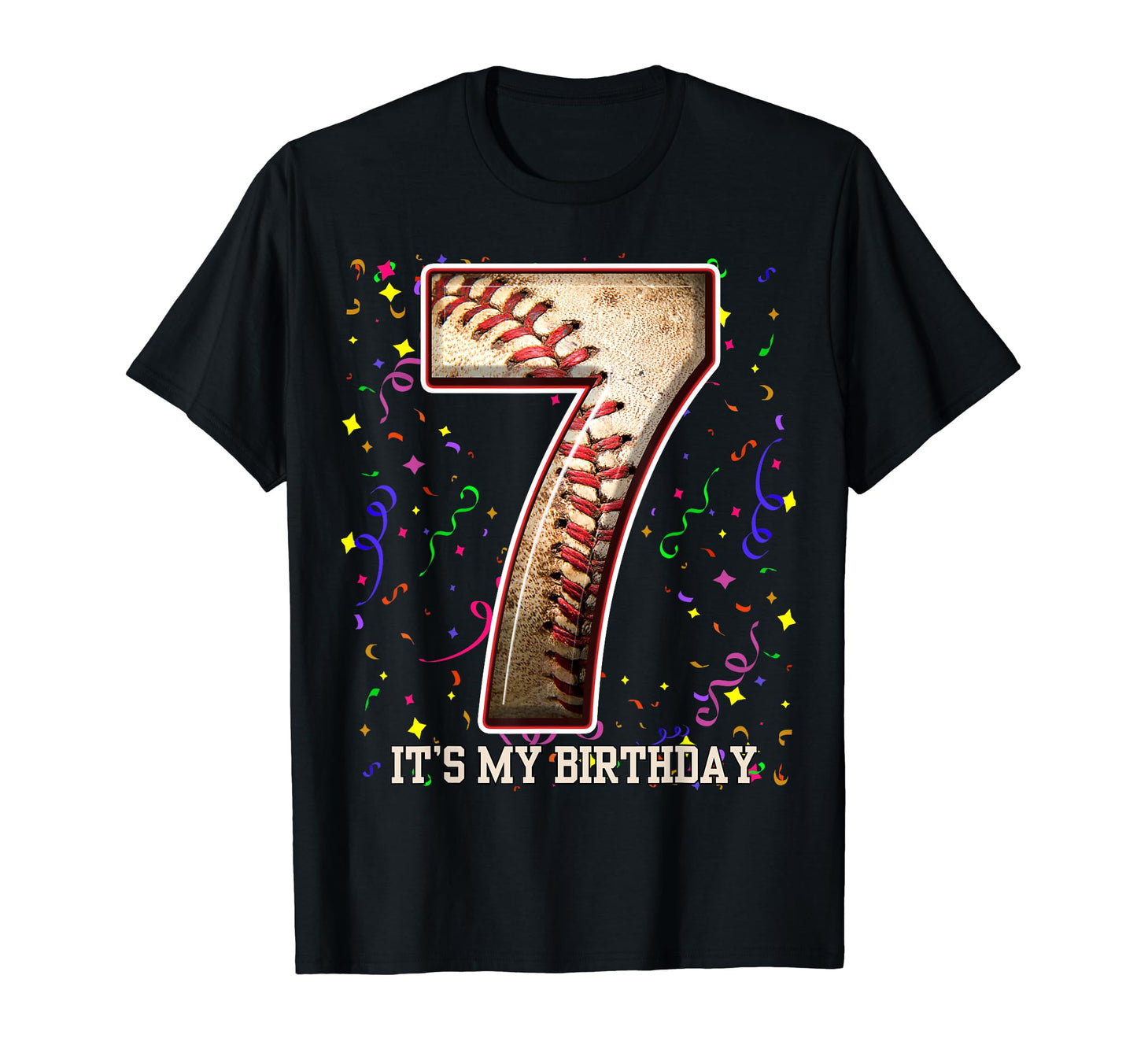 7 Years Old Baseball Play My 7Th Birthday T-Shirt - Trendy Graphic Unisex - T-Shirt, Sweatshirt, Hoodie