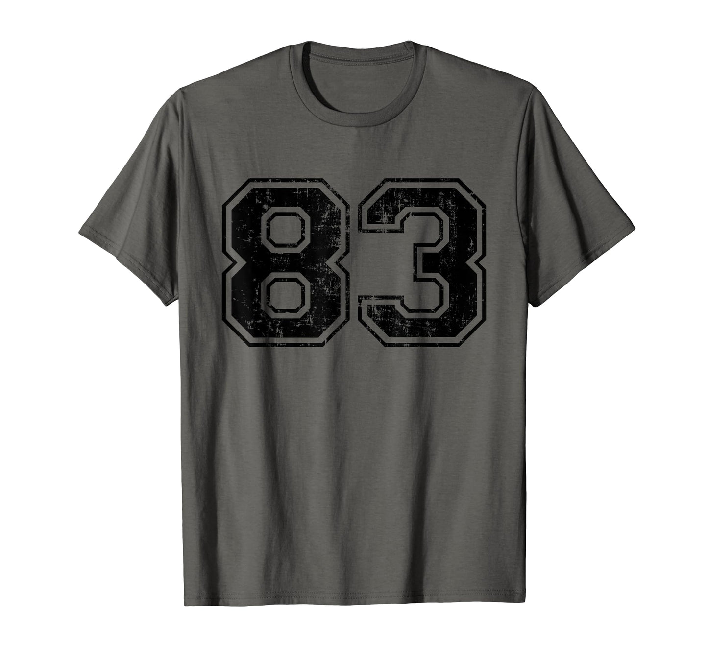 Number 83 Varsity Distressed Sport Team T-Shirt - Novelty Apparel Unisex - T-Shirt, Sweatshirt, Hoodie