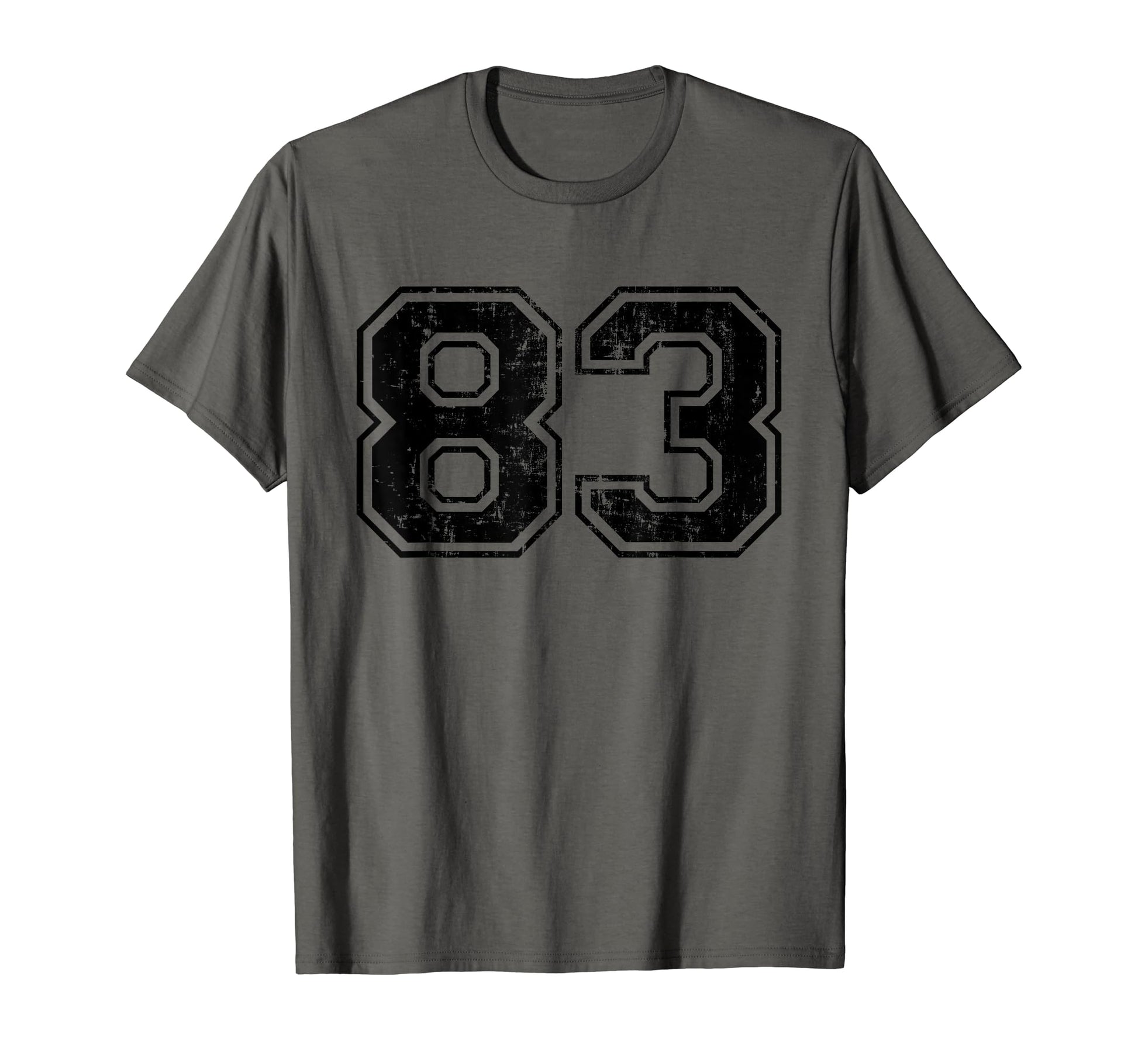 Number 83 Varsity Distressed Sport Team T-Shirt - Novelty Apparel Unisex - T-Shirt, Sweatshirt, Hoodie