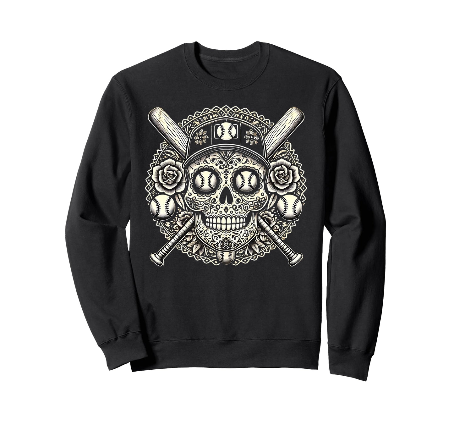 Latino Mexican Sugar Skull Sweatshirt - Novelty Apparel for Adults - T-Shirt, Sweatshirt, Hoodie