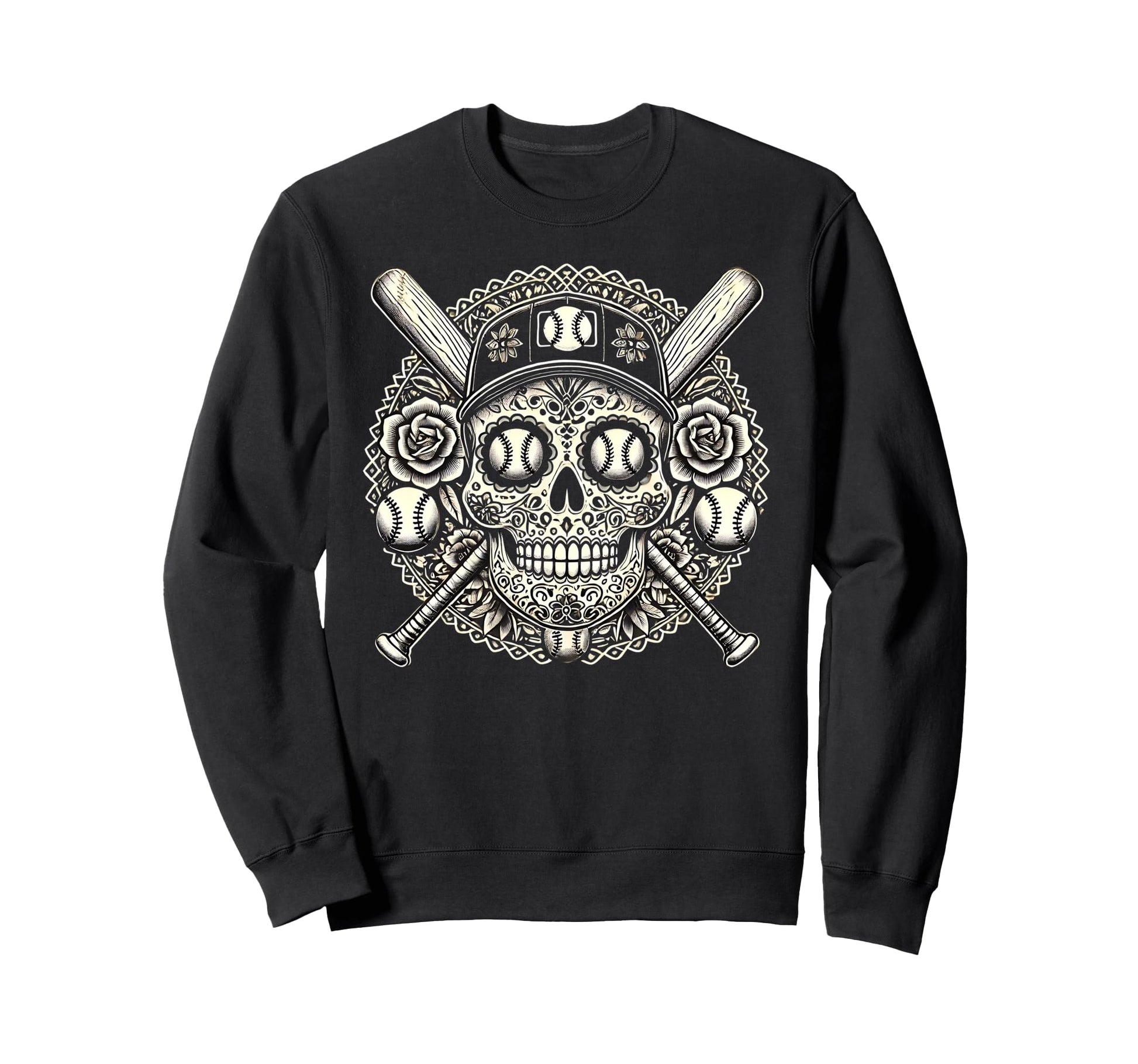 Latino Mexican Sugar Skull Sweatshirt - Novelty Apparel for Adults - T-Shirt, Sweatshirt, Hoodie