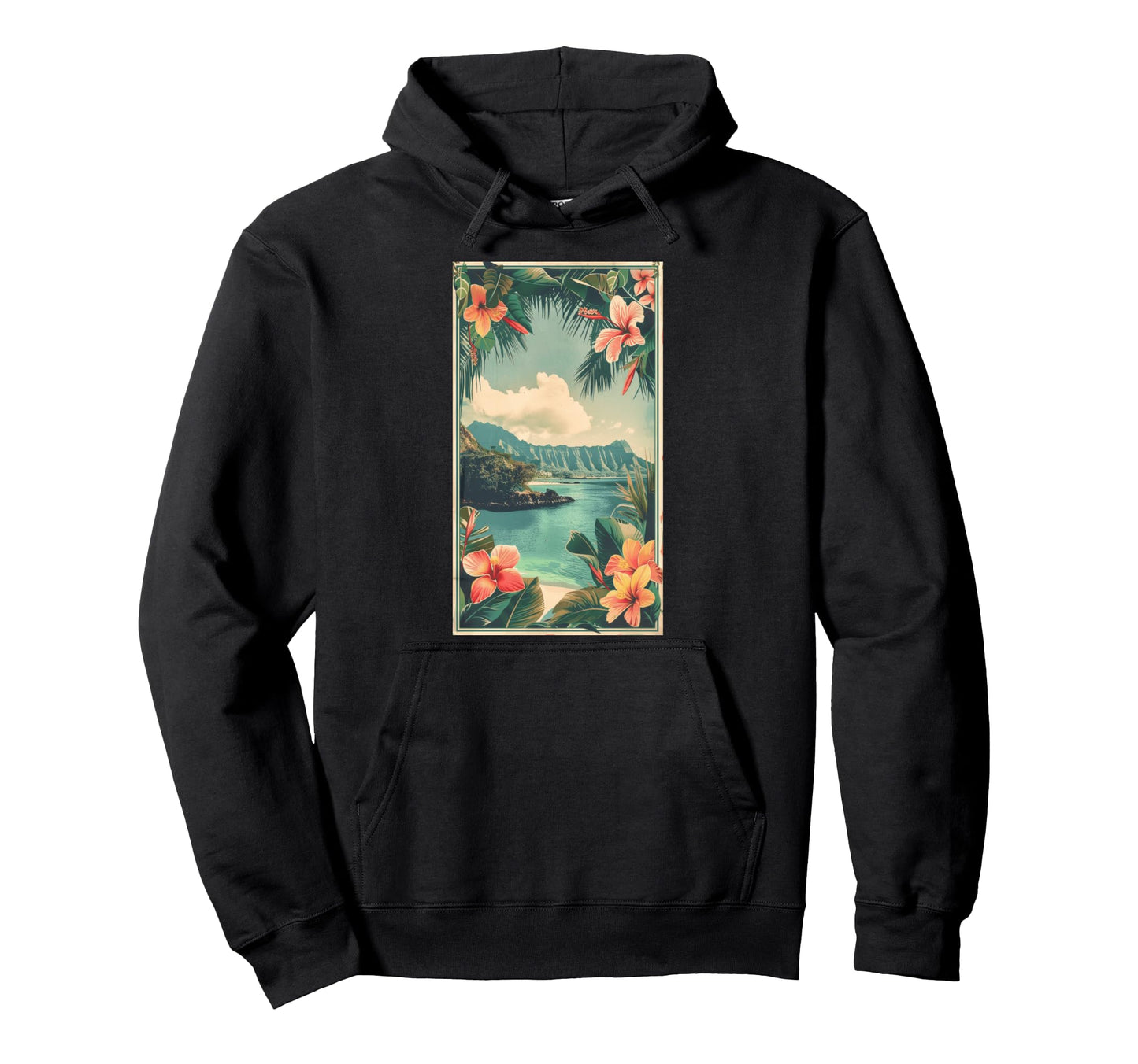Hawaiian Postcard Inspired Tropical Hoodie - Novelty Apparel Men Women - T-Shirt, Sweatshirt, Hoodie