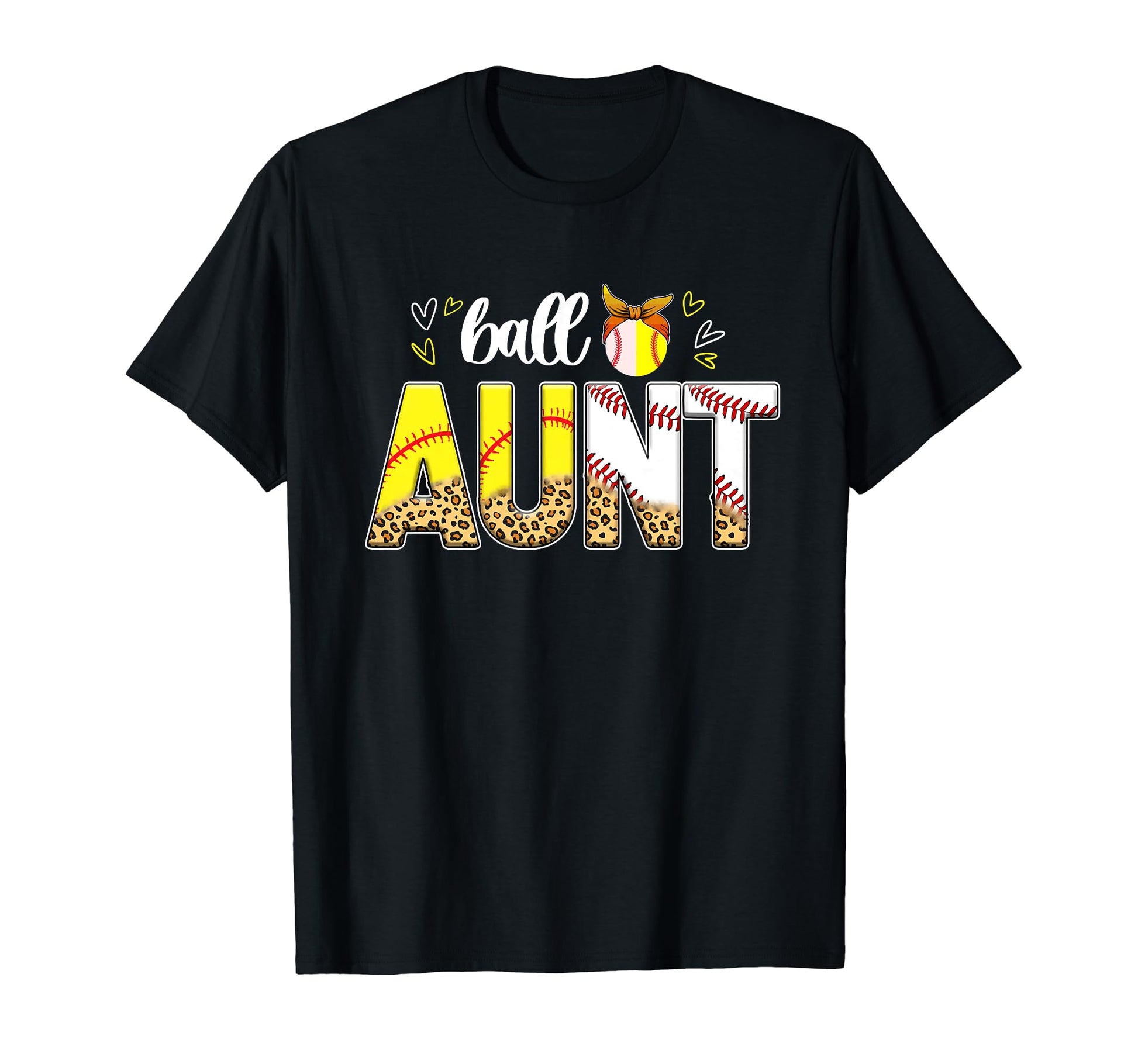 Ball Aunt Leopard Baseball Softball T-Shirt - Casual Everyday Wear Unisex - T-Shirt, Sweatshirt, Hoodie