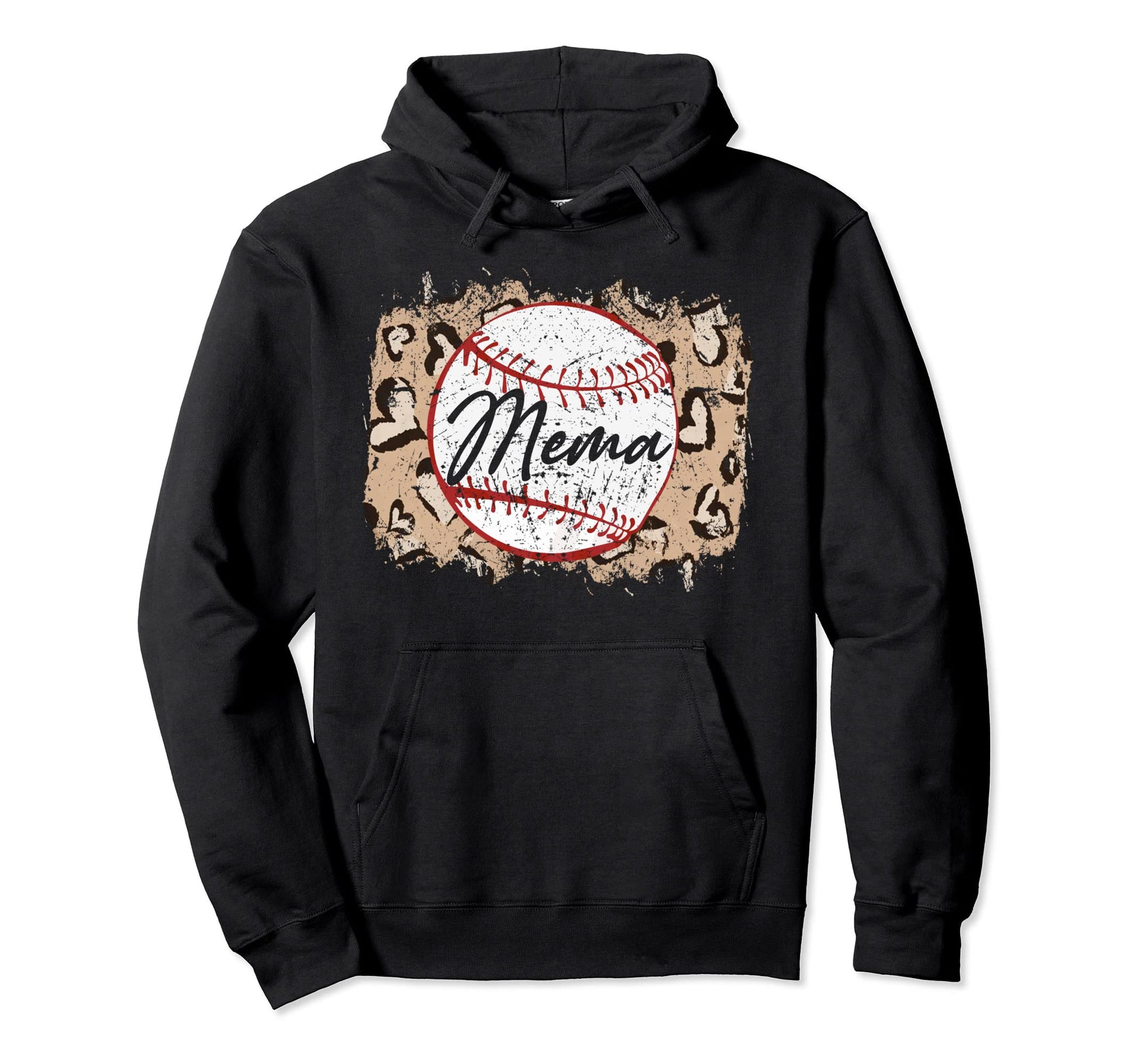 Baseball Mema Leopard Baseball Lovers Hoodie - Custom Art Print Unisex - T-Shirt, Sweatshirt, Hoodie