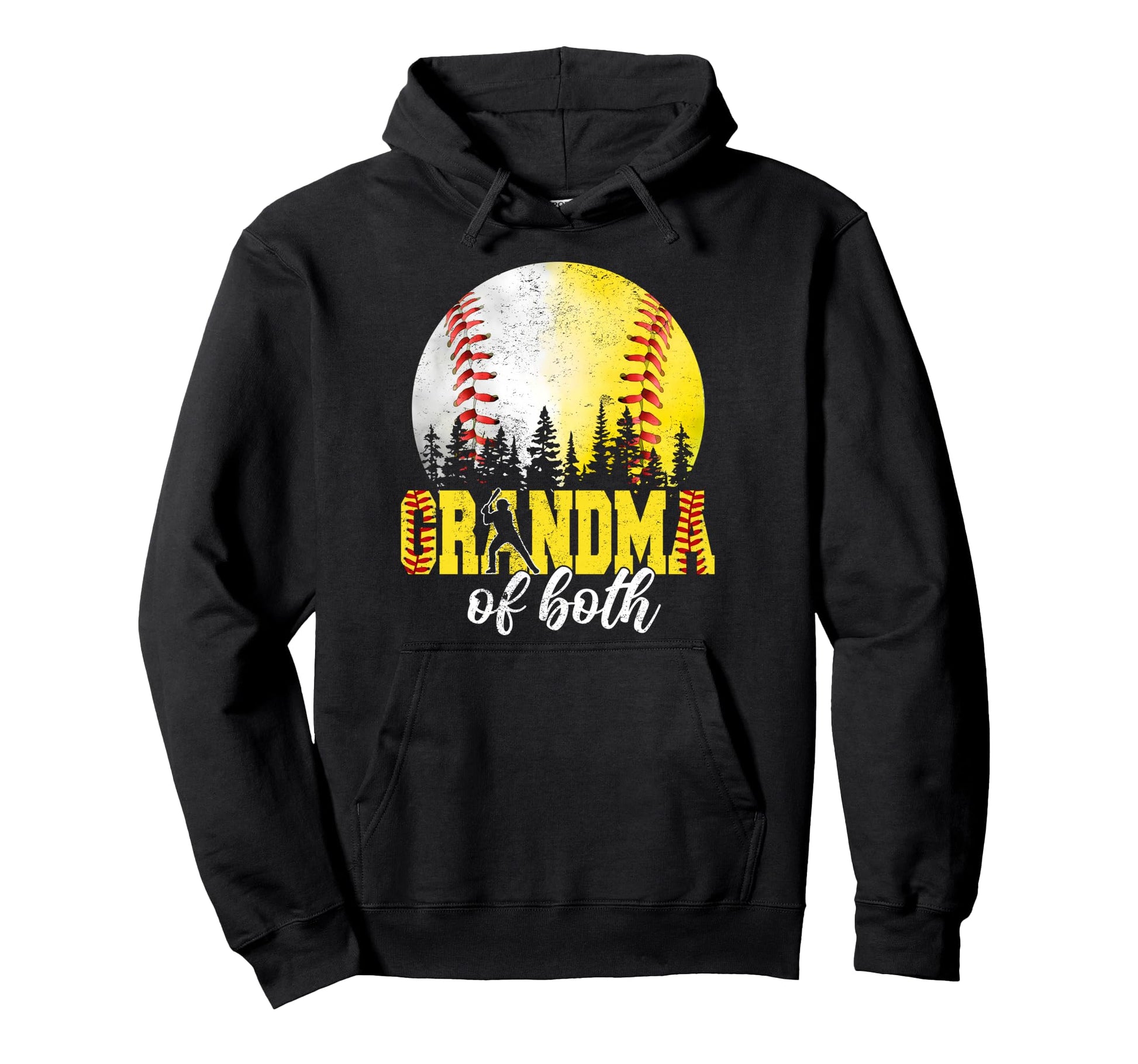 Grandma Both Baseball Softball Grandma Hoodie - Graphic Print Unisex - T-Shirt, Sweatshirt, Hoodie