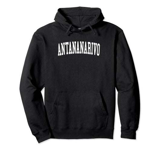 Antananarivo Madagascar Distressed White Hoodie - Novelty Apparel Unisex - T-Shirt, Sweatshirt, Hoodie