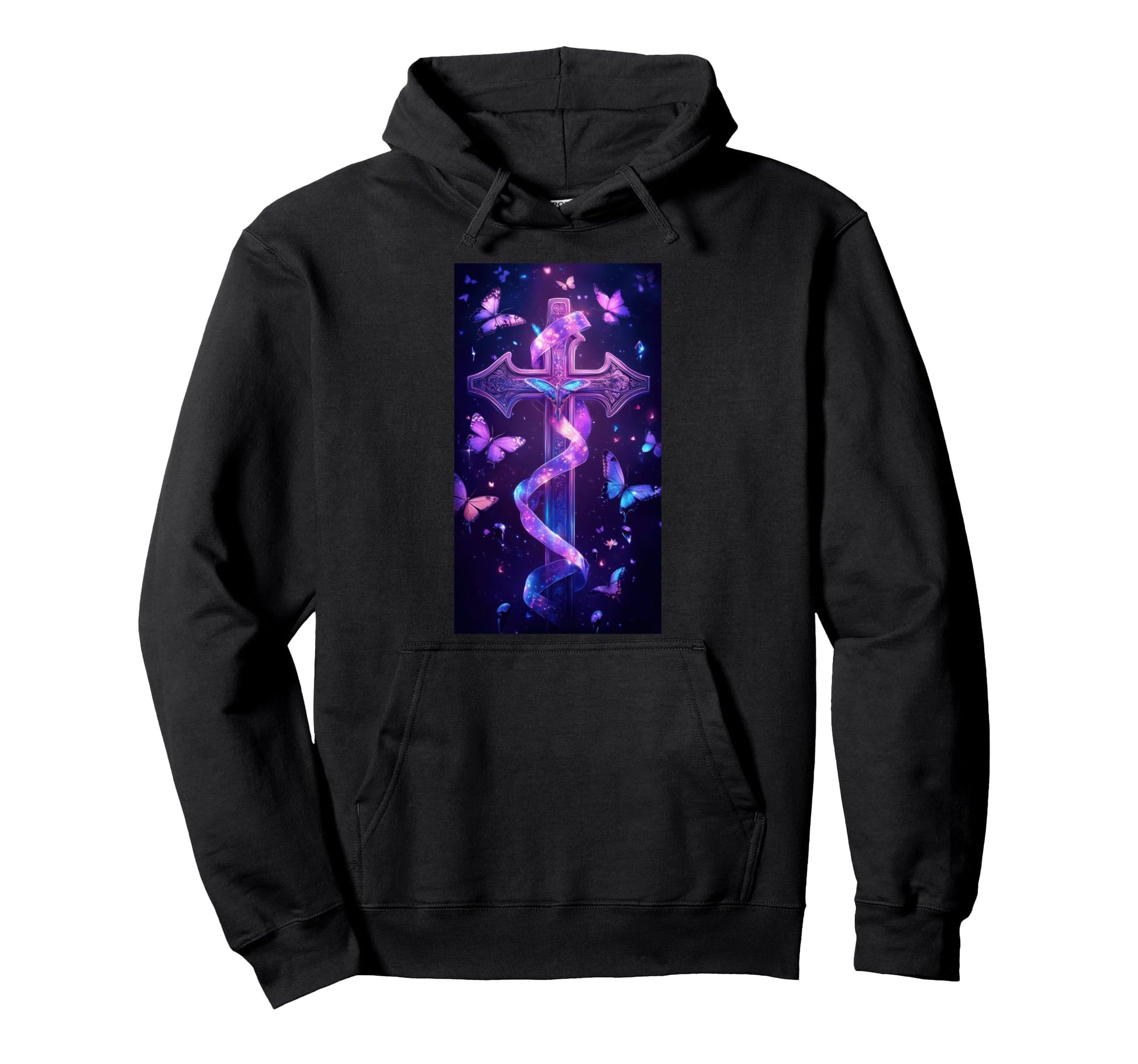 Gothic Cross Grunge Aesthetic Y2K Goth Hoodie - Trendy Graphic for Adults - T-Shirt, Sweatshirt, Hoodie