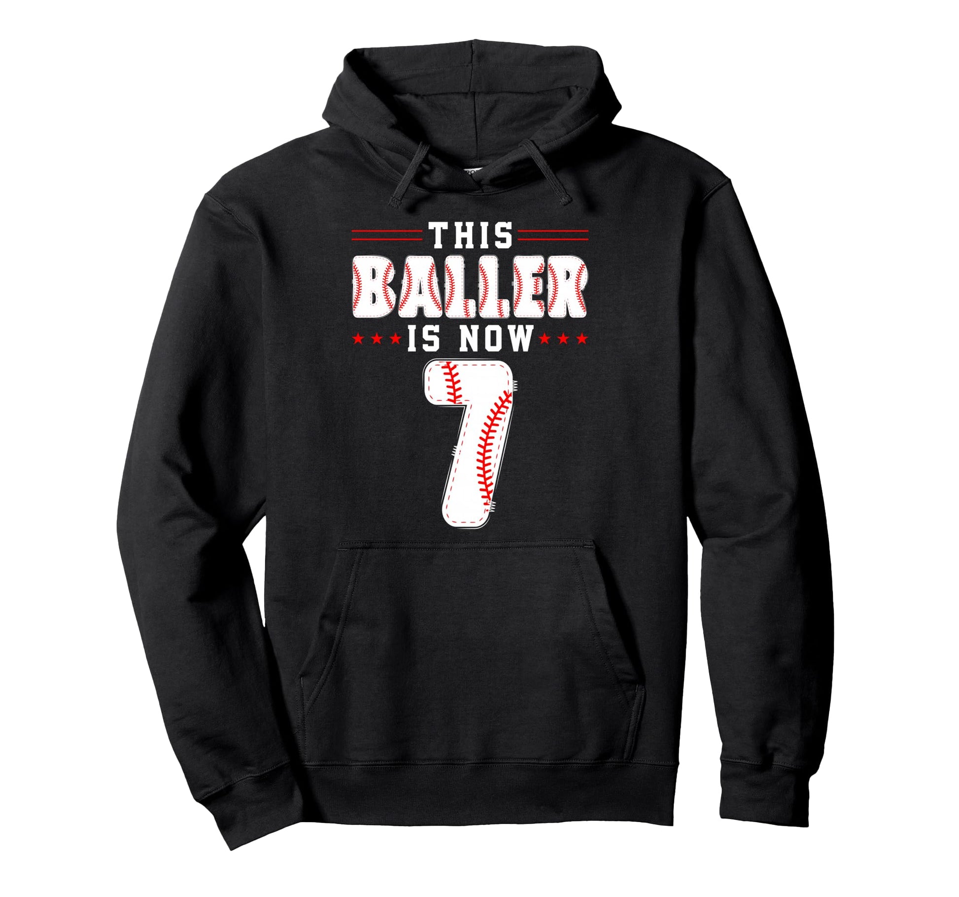 7Th Birthday Baseball Lover This Baller Hoodie - Streetwear Style Unisex - T-Shirt, Sweatshirt, Hoodie