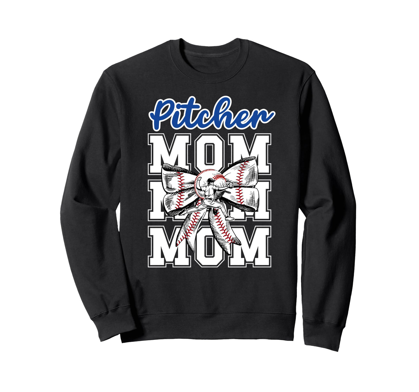 Baseball Pitcher Mom Coquette Sweatshirt - Minimalist Print Men Women - T-Shirt, Sweatshirt, Hoodie