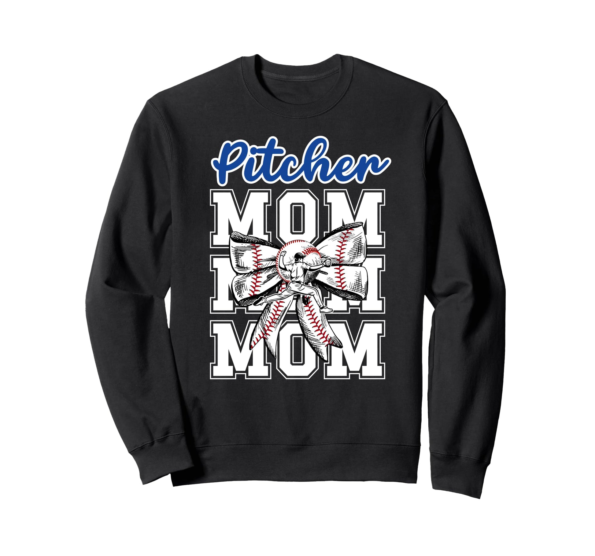 Baseball Pitcher Mom Coquette Sweatshirt - Minimalist Print Men Women - T-Shirt, Sweatshirt, Hoodie