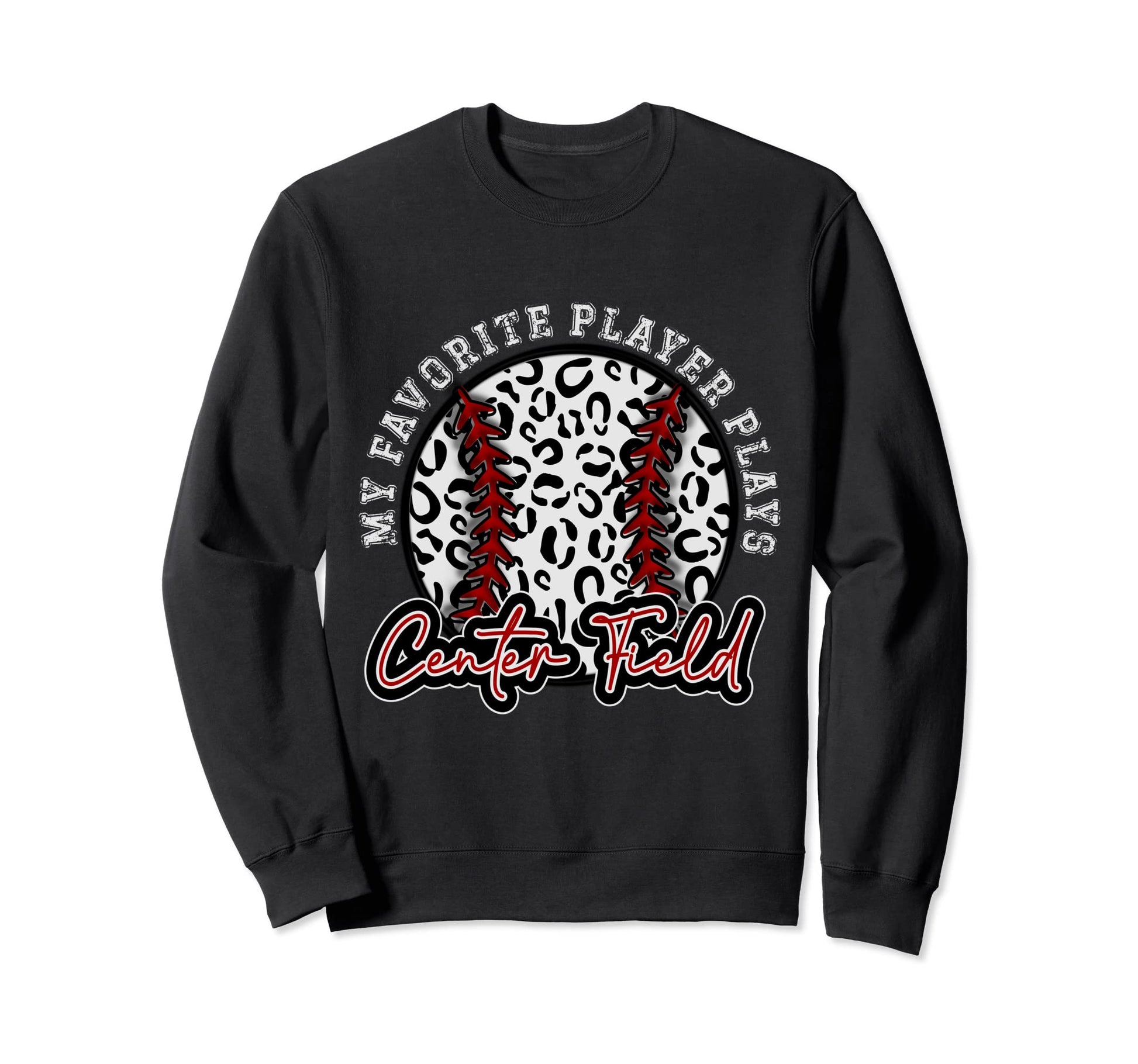 Leopard Cheetah Baseball Center Sweatshirt - Streetwear Style Men Women - T-Shirt, Sweatshirt, Hoodie