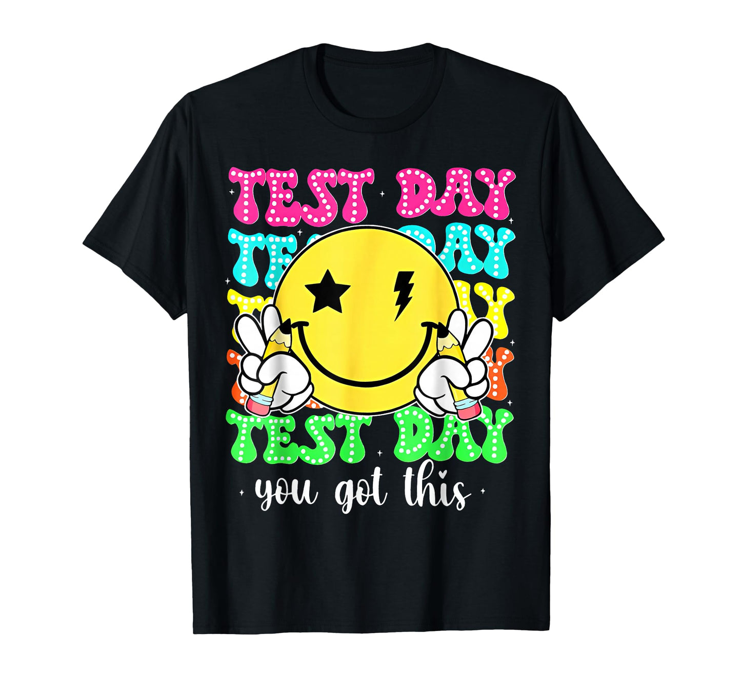 Test Day You Got This Rock Test Smile T-Shirt - Custom Art Print Unisex - T-Shirt, Sweatshirt, Hoodie