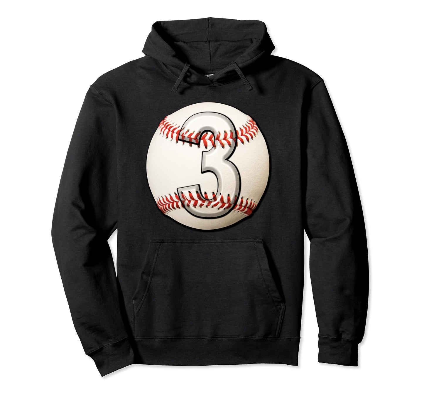 3 Years Old Baseball Themed 3Rd Hoodie - Custom Art Print Men Women - T-Shirt, Sweatshirt, Hoodie