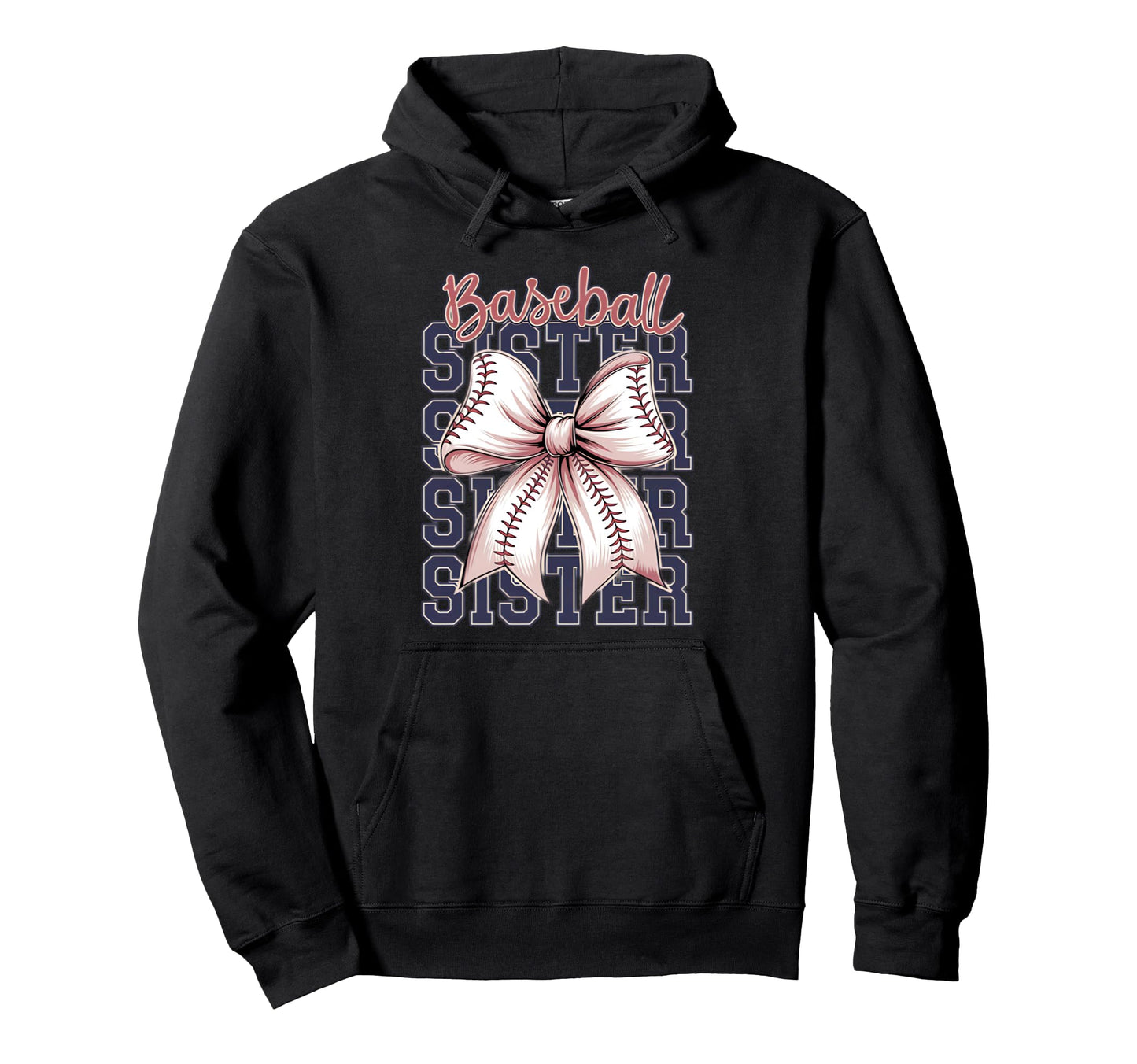 Baseball Sister Coquette Bow Hoodie - Fun Novelty Design Unisex - T-Shirt, Sweatshirt, Hoodie