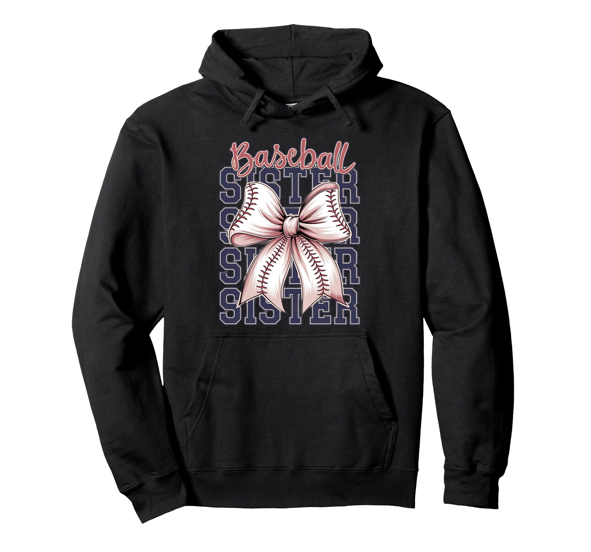 Baseball Sister Coquette Bow Hoodie - Fun Novelty Design Unisex - T-Shirt, Sweatshirt, Hoodie