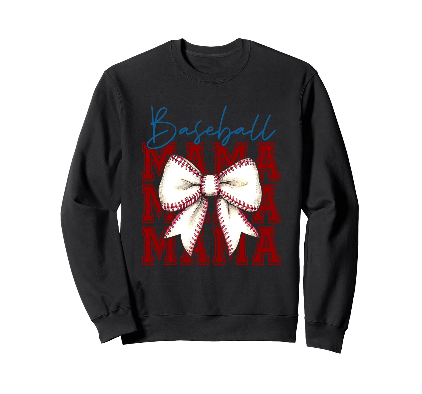 Baseball Mama Bow Unique Sweatshirt - Unique Graphic for Adults - T-Shirt, Sweatshirt, Hoodie
