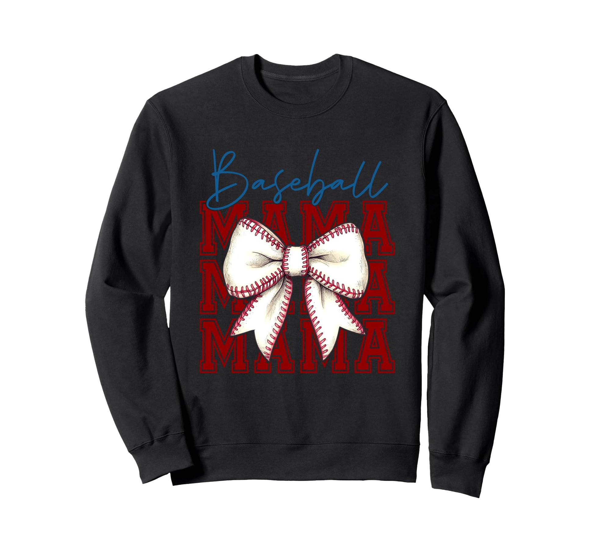 Baseball Mama Bow Unique Sweatshirt - Unique Graphic for Adults - T-Shirt, Sweatshirt, Hoodie
