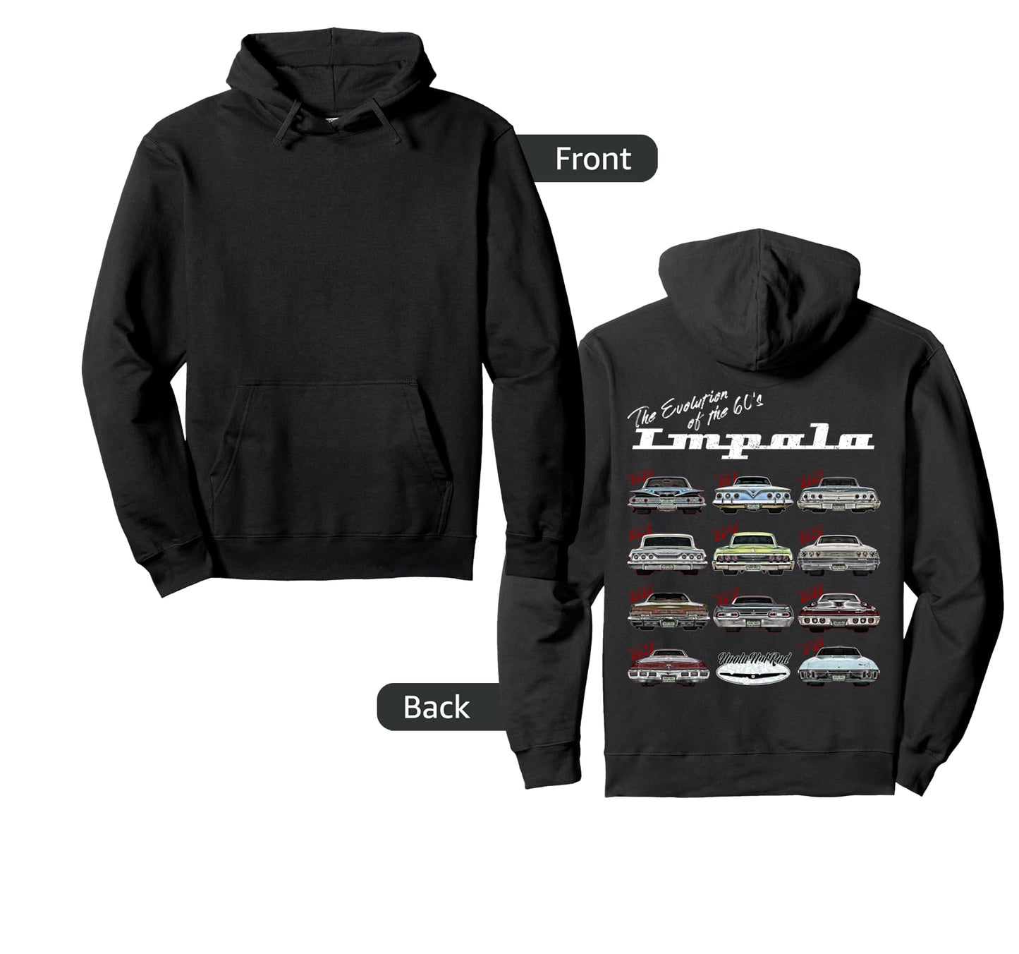 Evolution 60S Impala 1960 Hot Rod Hoodie - Custom Art Print for Adults - T-Shirt, Sweatshirt, Hoodie