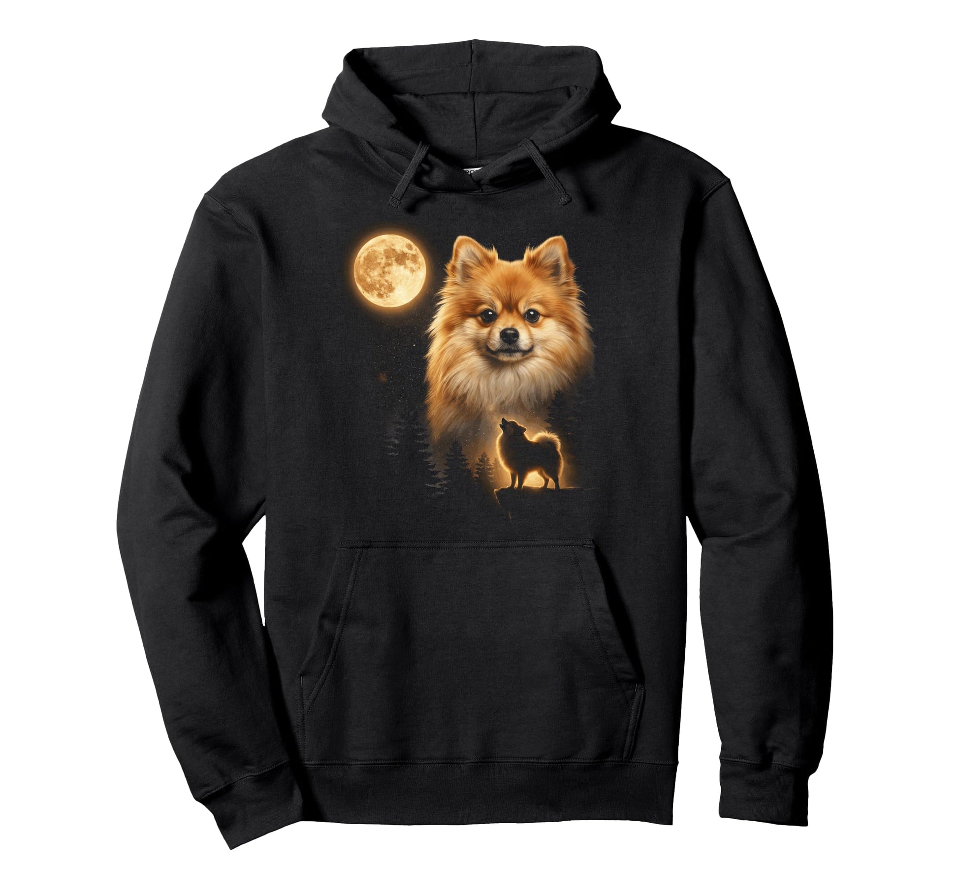 Pomeranian Art Celestial Moon Galaxy Hoodie - Novelty Apparel Men Women - T-Shirt, Sweatshirt, Hoodie