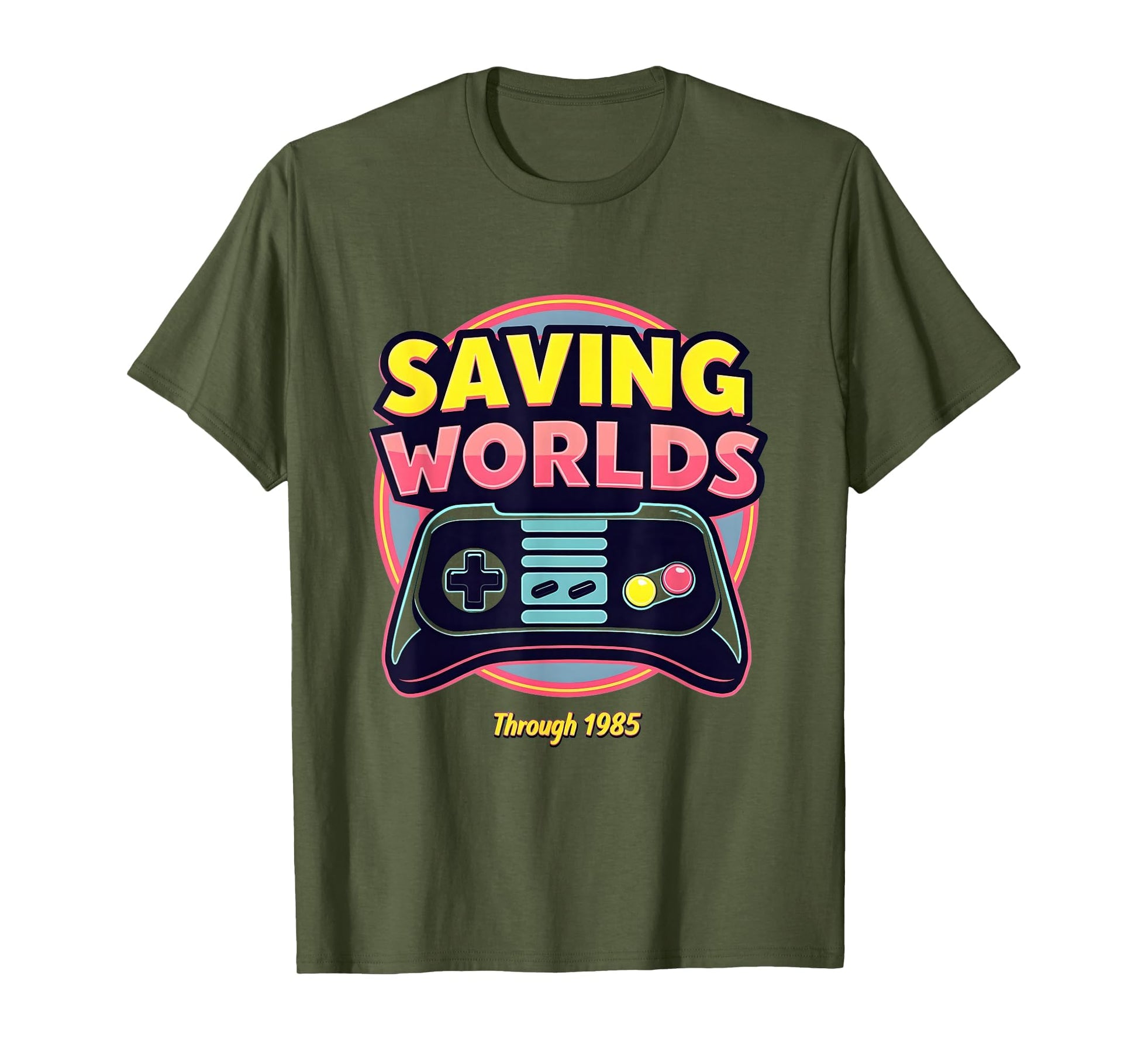 1985 Saving Worlds Gaming T-Shirt - Trendy Graphic for Adults - T-Shirt, Sweatshirt, Hoodie