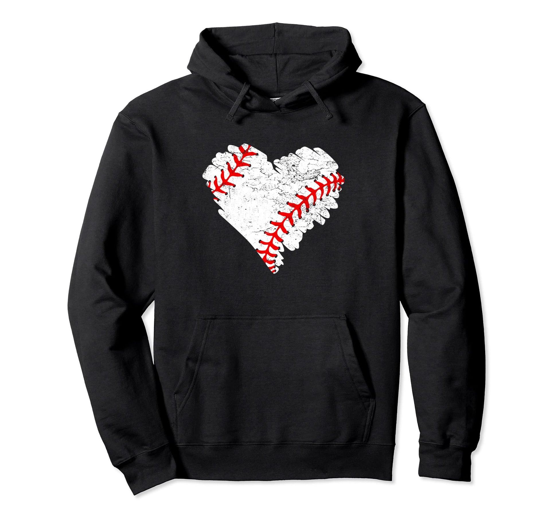Mothers Day Distressed Heart Baseball Hoodie - Novelty Apparel Men Women - T-Shirt, Sweatshirt, Hoodie