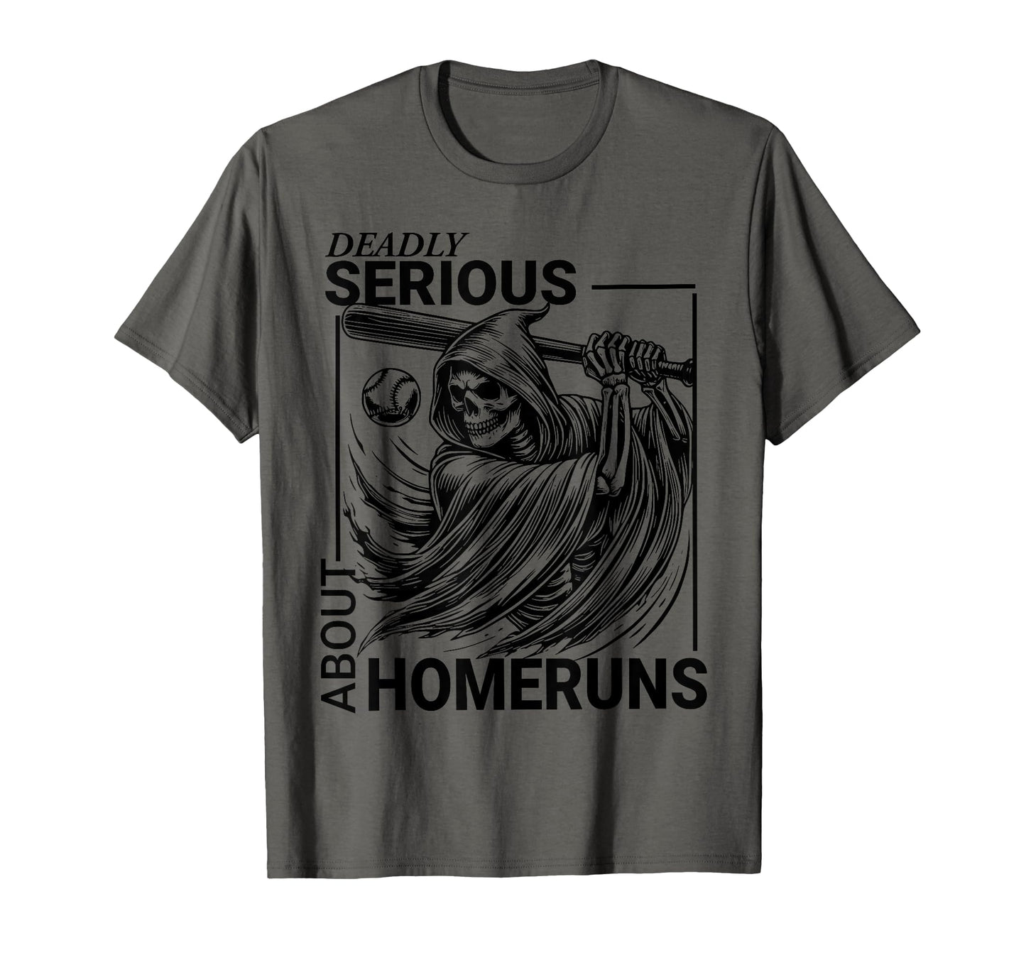 Baseball Grim Reaper Skeleton Homeruns T-Shirt - Trendy Graphic Unisex - T-Shirt, Sweatshirt, Hoodie
