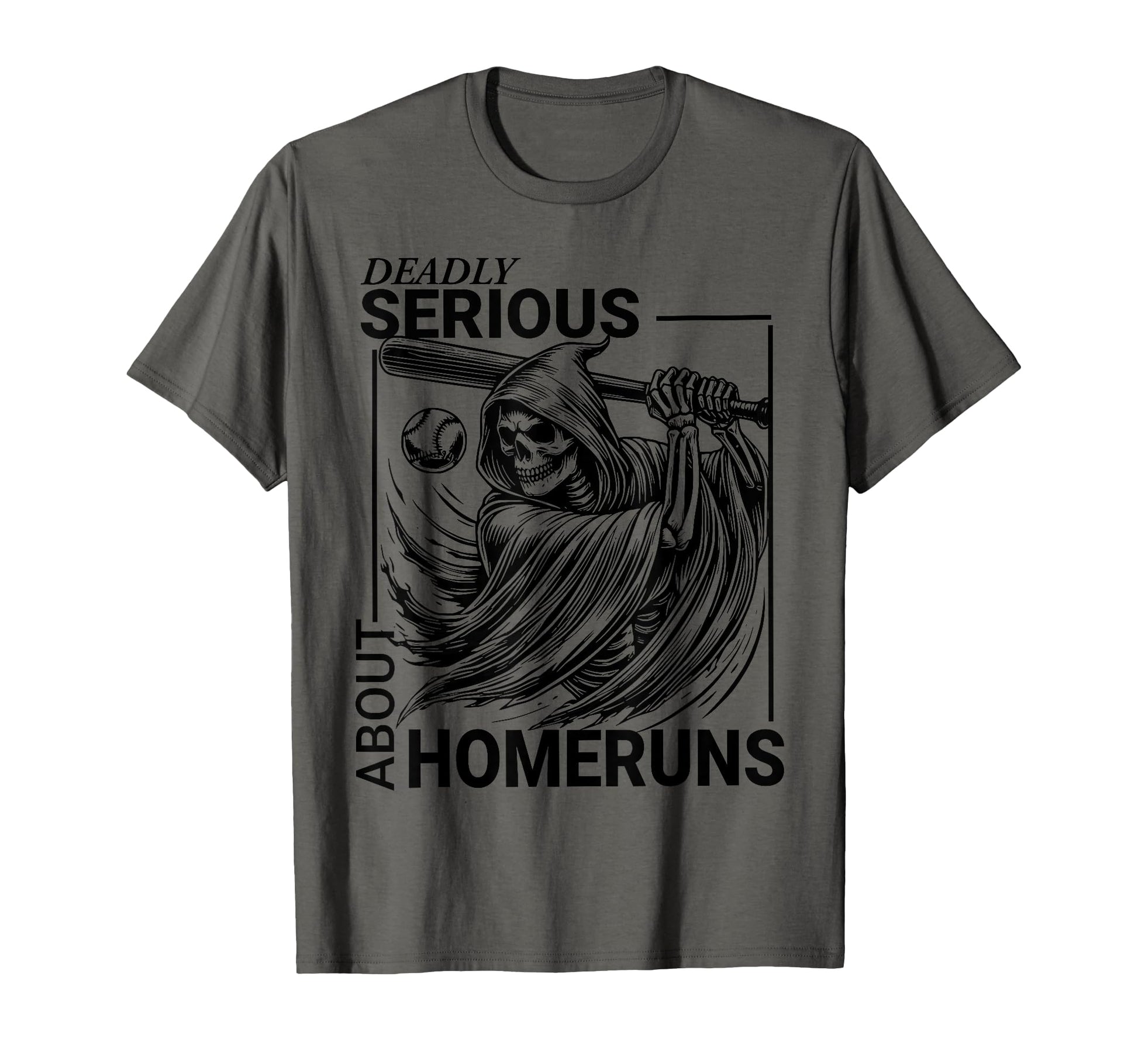 Baseball Grim Reaper Skeleton Homeruns T-Shirt - Trendy Graphic Unisex - T-Shirt, Sweatshirt, Hoodie